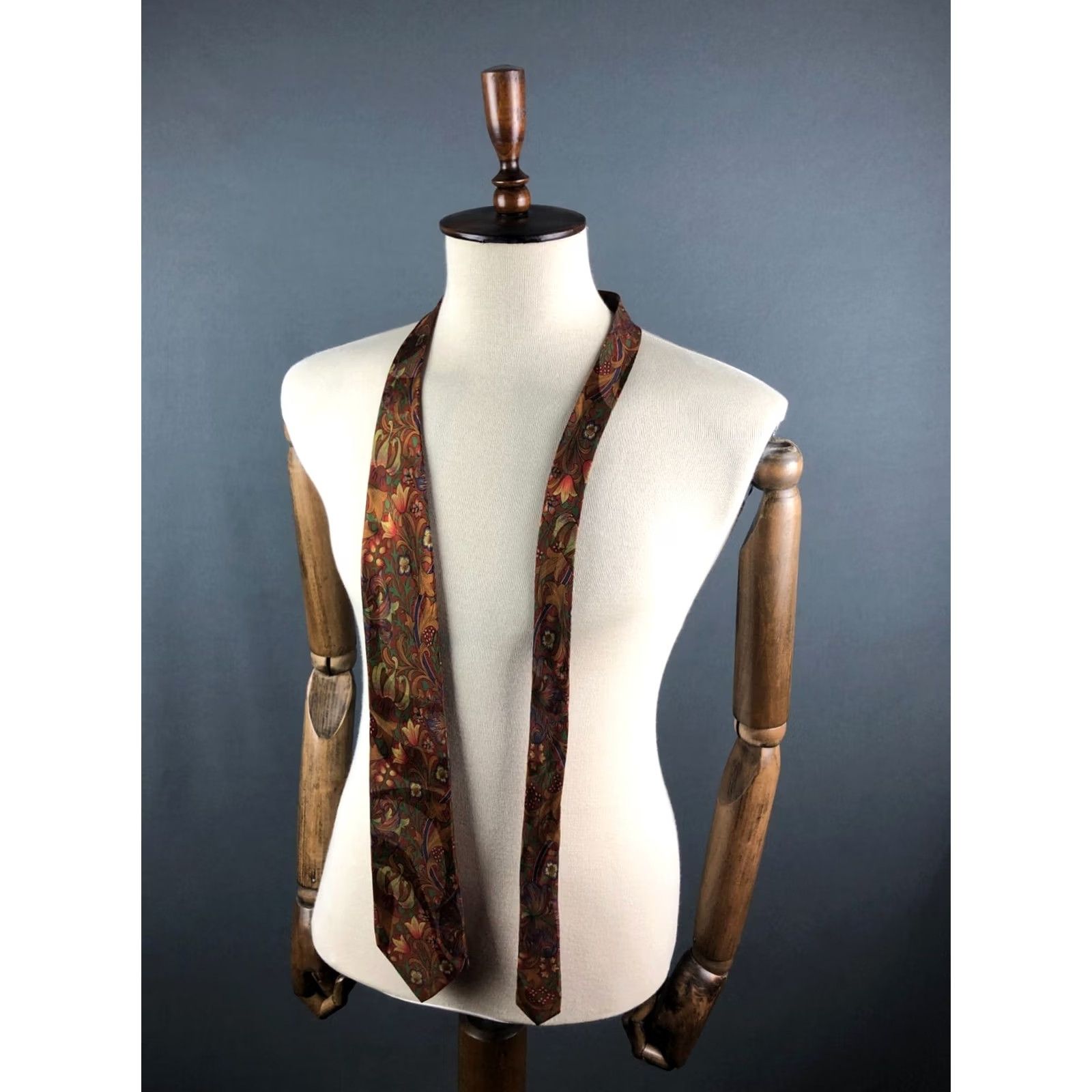 Kenzo KENZO Silk Men’s Tie Floral Brown 100% Silk Necktie Classic Floral Pattern Tie Mens Size ONE SIZE - 2 Thumbnail