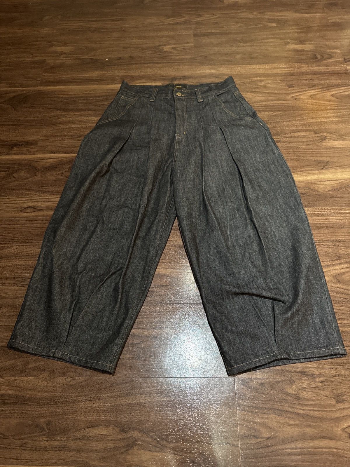 Other Okayama 15oz Raw Black Pleated Japanese Selvedge Denim Pants