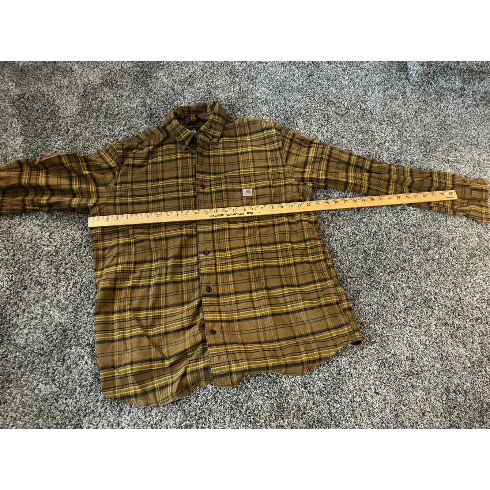 Carhartt Carhartt Rugged Flex Midweight Flannel Plaid Shirt Yellow L Size US L / EU 52-54 / 3 - 11 Thumbnail