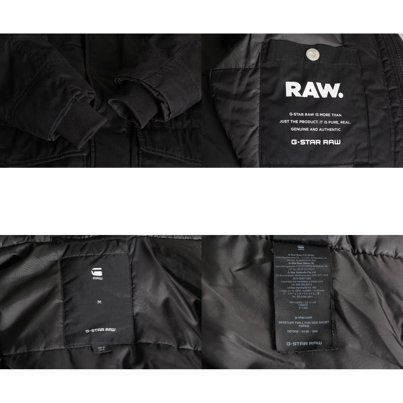 G-Star G-STAR Whistler Twill Fur Hdd Short Parka Jacket Men M Hooded MJ3718 Black Size US 31 - 8 Thumbnail