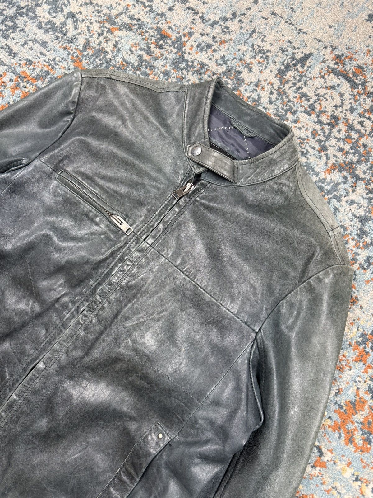 Designer × Vintage Vintage 90s Goose Craft real leather biker jacket boxy Size US XL / EU 56 / 4 - 7 Thumbnail