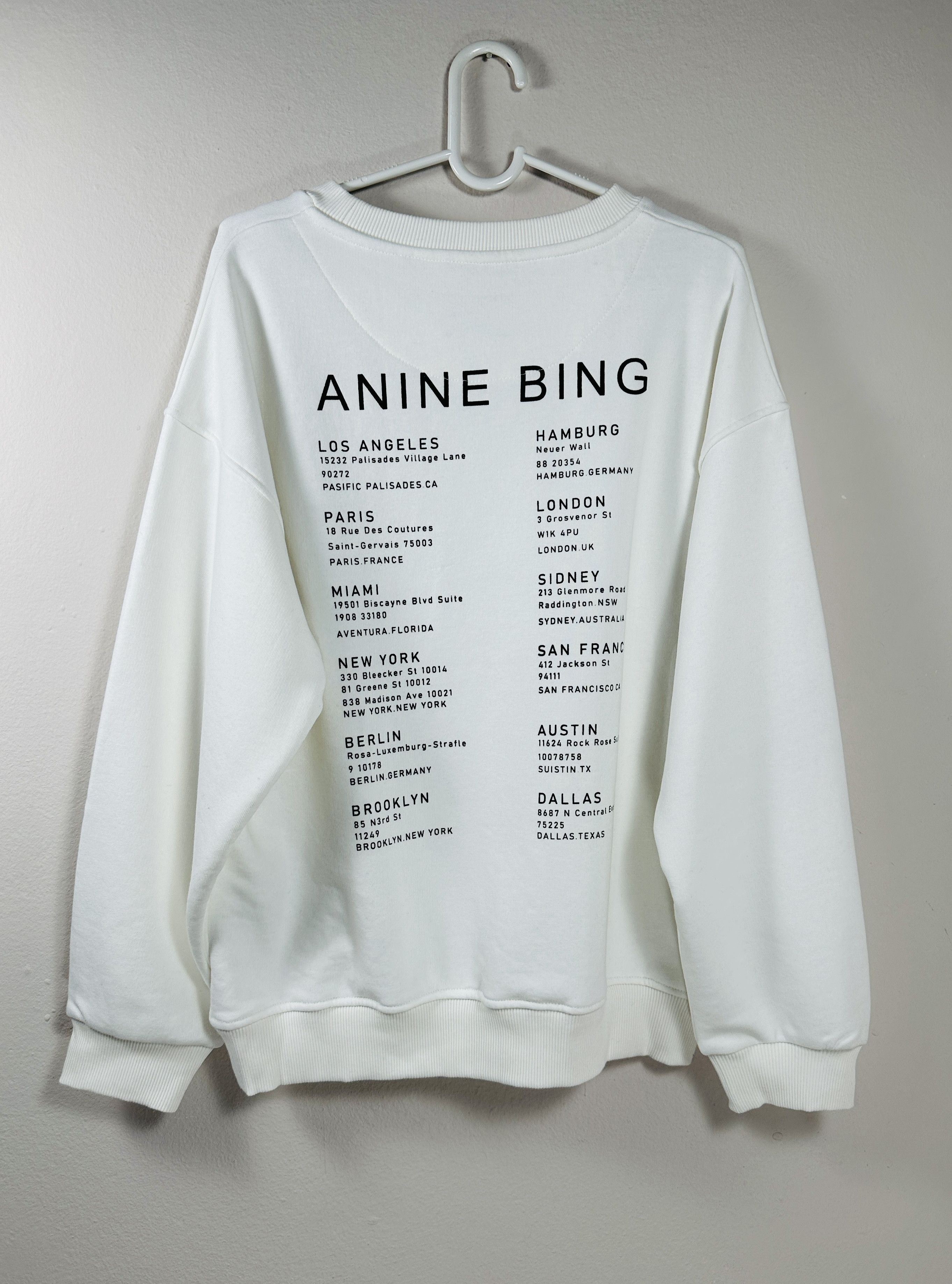 Anine Bing Cute Smile Logo White Sweatshirt Size L / US 10 / IT 46 - 4 Thumbnail