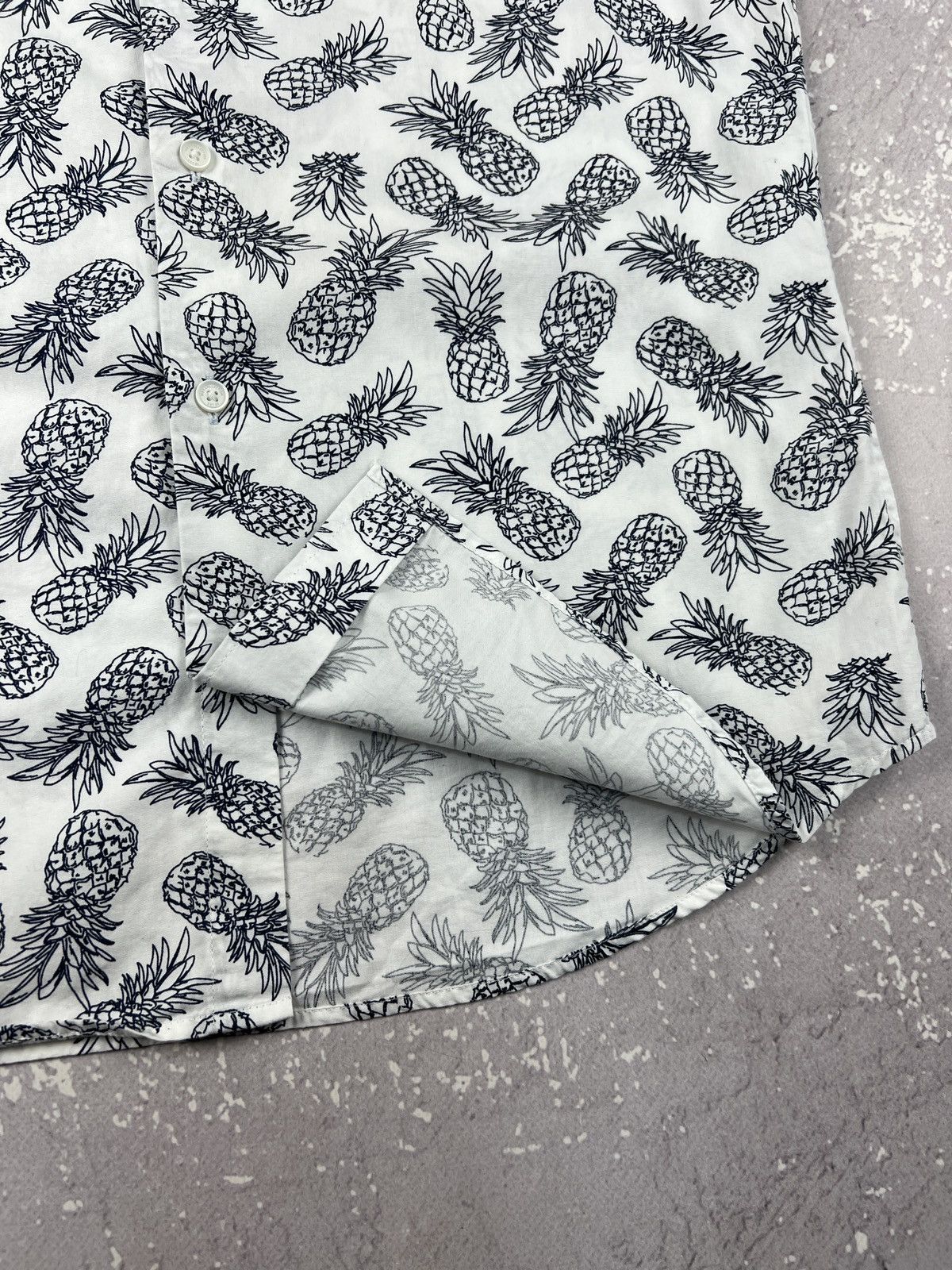 Marks & Spencer Crazy Hawaiian Pineapple All Over Print SS Cotton Shirt Size US S / EU 44-46 / 1 - 4 Thumbnail
