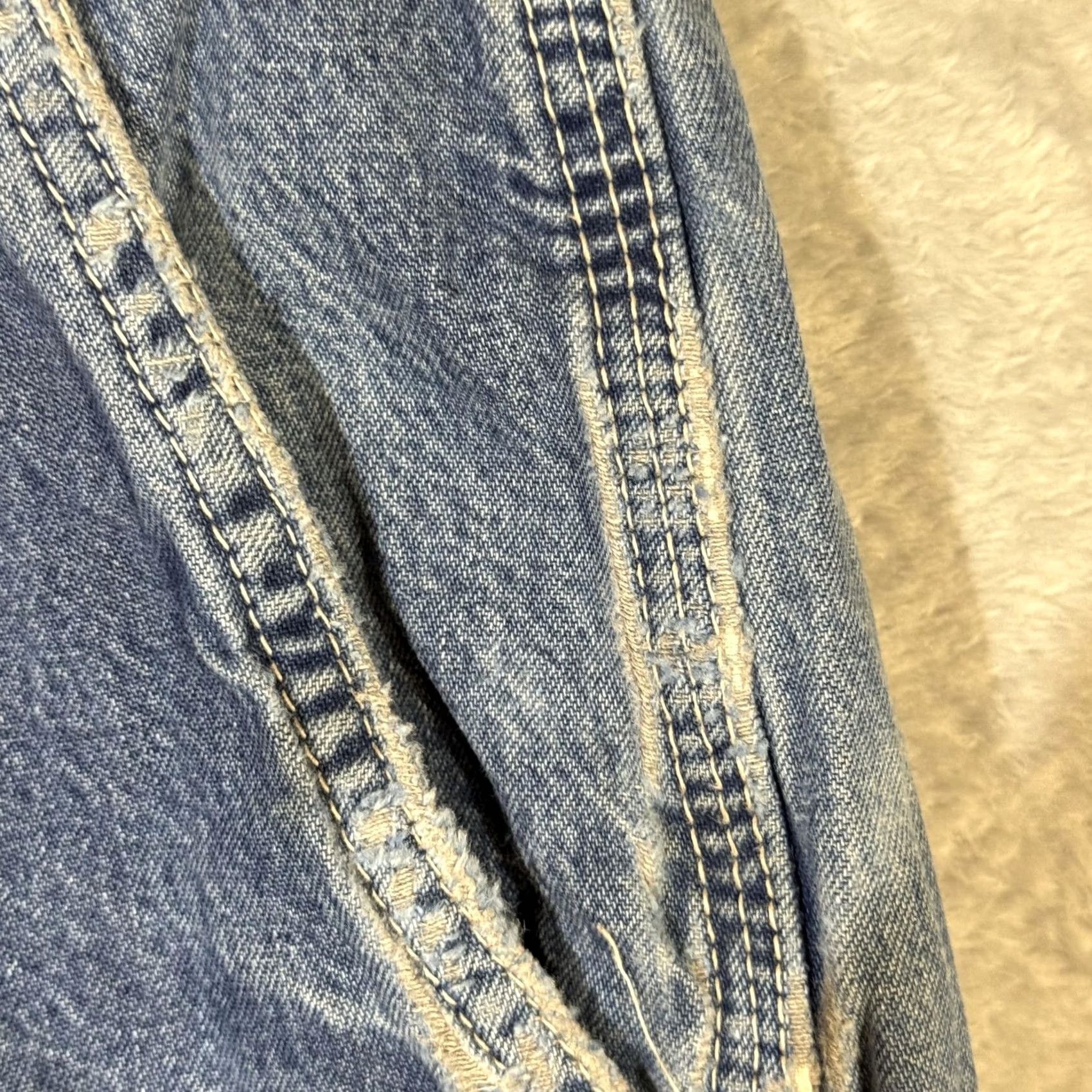 Carhartt VINTAGE Carhartt FR Work Jeans Mens 44x28 CAT2 Arc Flash Denim Workwear 44x28 Blue Denim Relaxed Work Fit Regular Mens Size US 44 / EU 60 - 6 Thumbnail