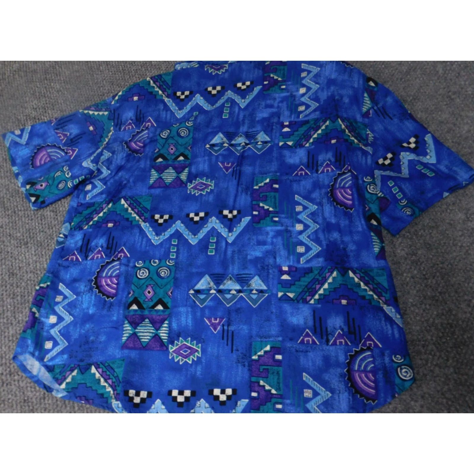 Lee Kathie Lee Womens Blouse 16 Blue Button Doen Size XXL / US 16-18 / IT 52-54 - 6 Thumbnail