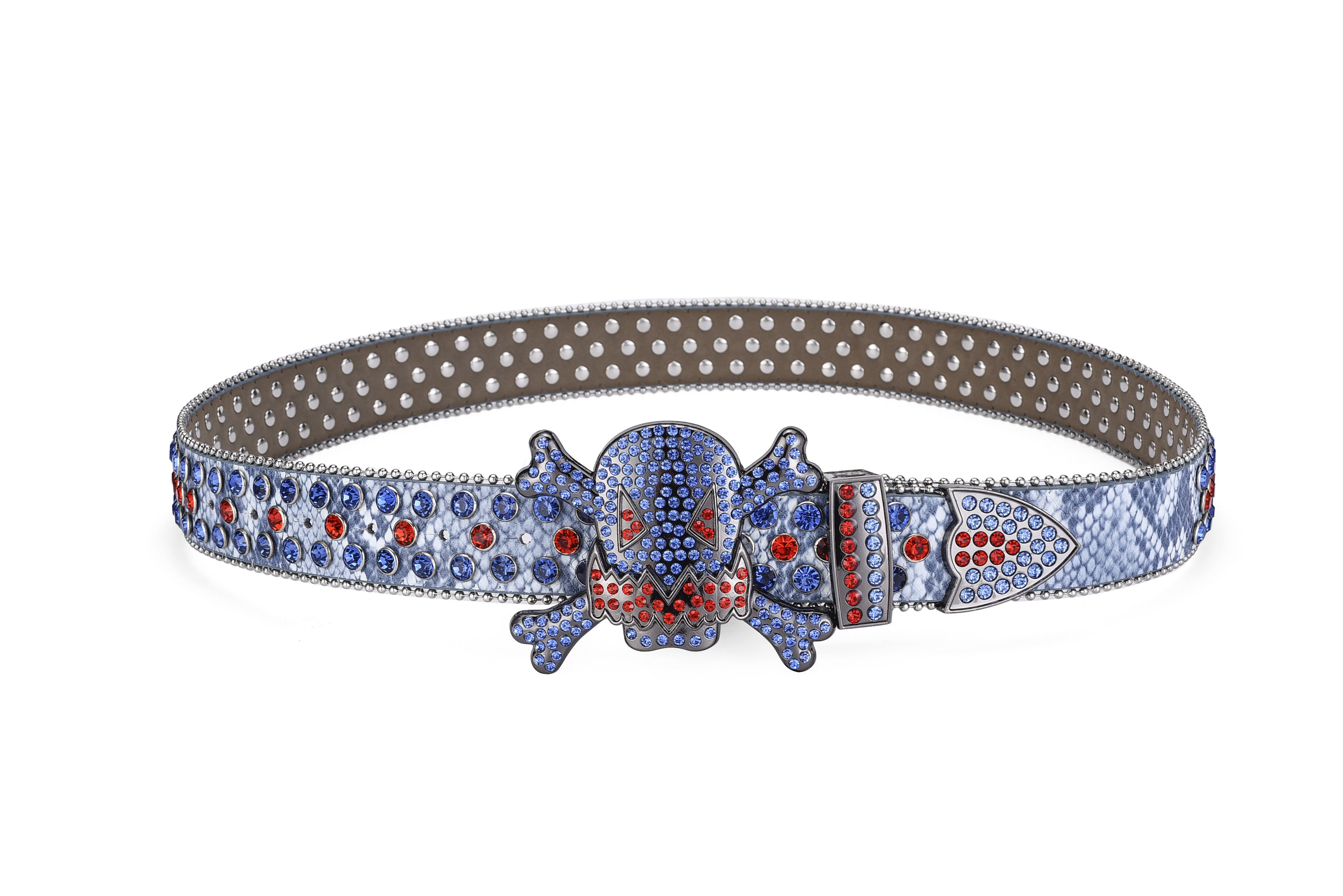 Skull rhinestone belt