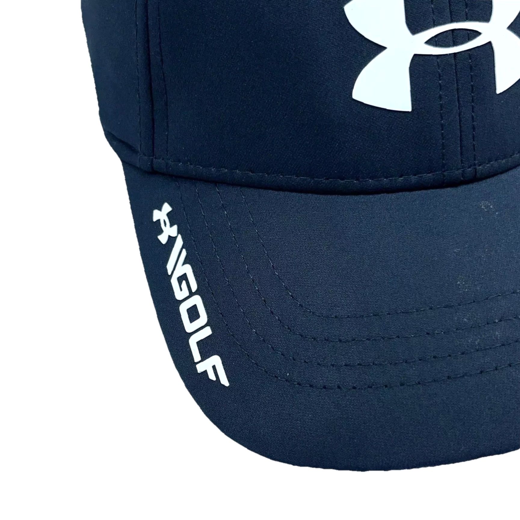 Under Armour Under Armour Hat Cap Stretch Fit XL Black White Golf Lightweight Performance Mens Size ONE SIZE - 3 Thumbnail