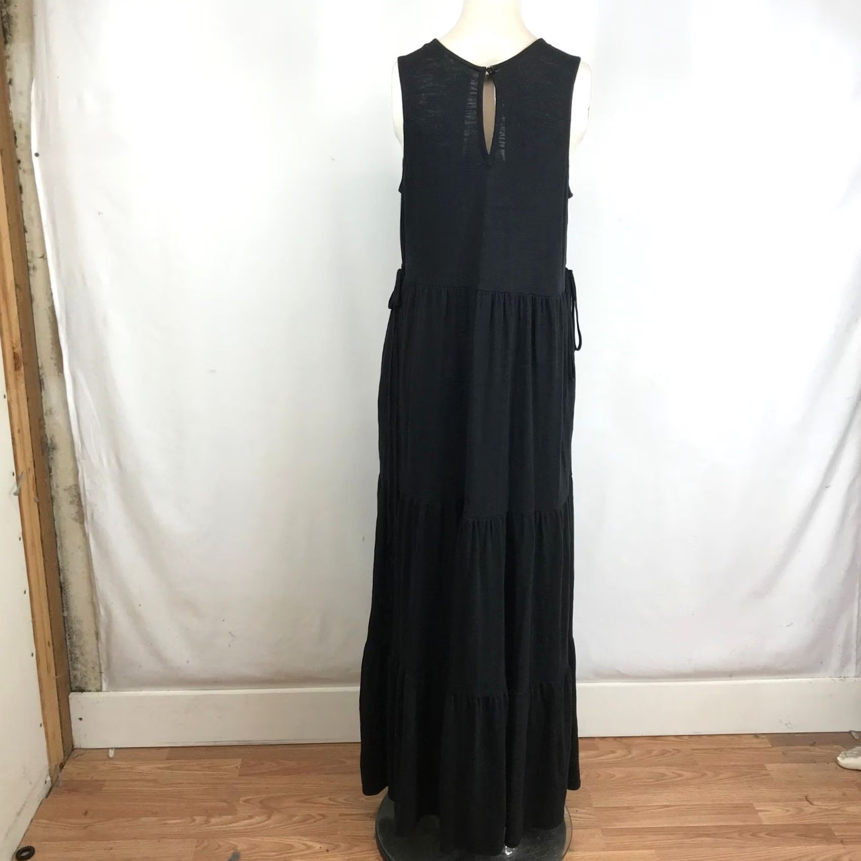 Vintage Caslon Womens Black Tiered Sleeveless Maxi Dress Drawstring Waist CN471772MI M Size M / US 6-8 / IT 42-44 - 5 Thumbnail
