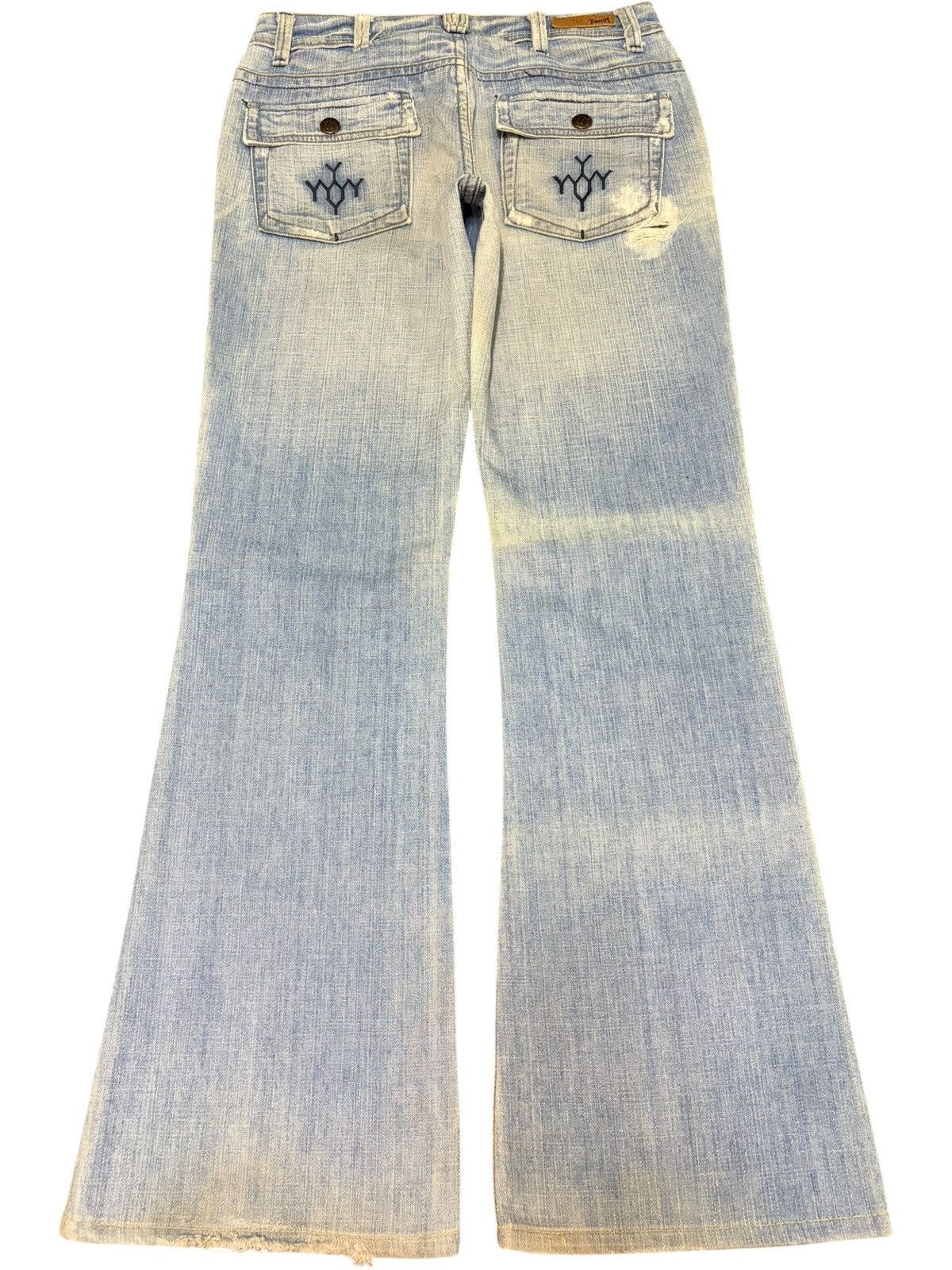 Diesel Vintage Yanuk Distressed Low Rise Flare Jeans Size 28" / US 6 / IT 42 - 2 Thumbnail