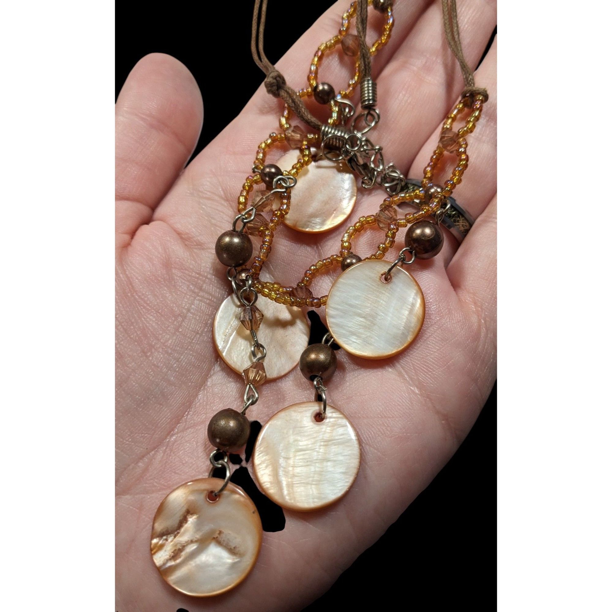 Other Bohemian Brown Glass And Shell Fringe Necklace Size ONE SIZE - 5 Thumbnail