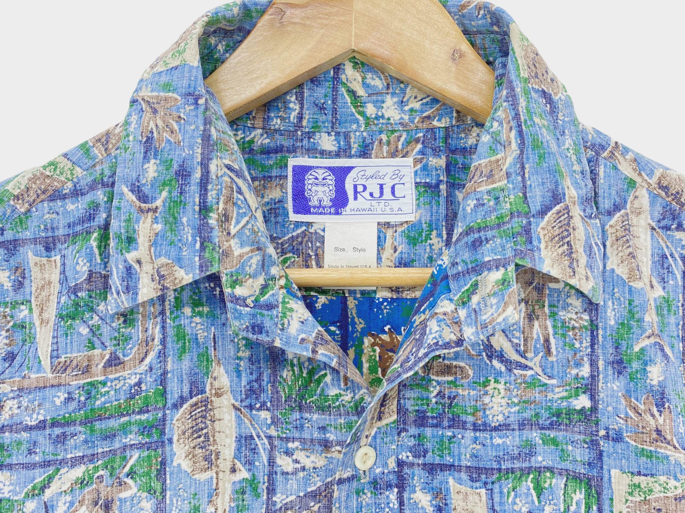 Vintage RJC Vintage Hawaiian Shirt - Floral Print Summer Aloha Shirt Size US S / EU 44-46 / 1 - 4 Thumbnail