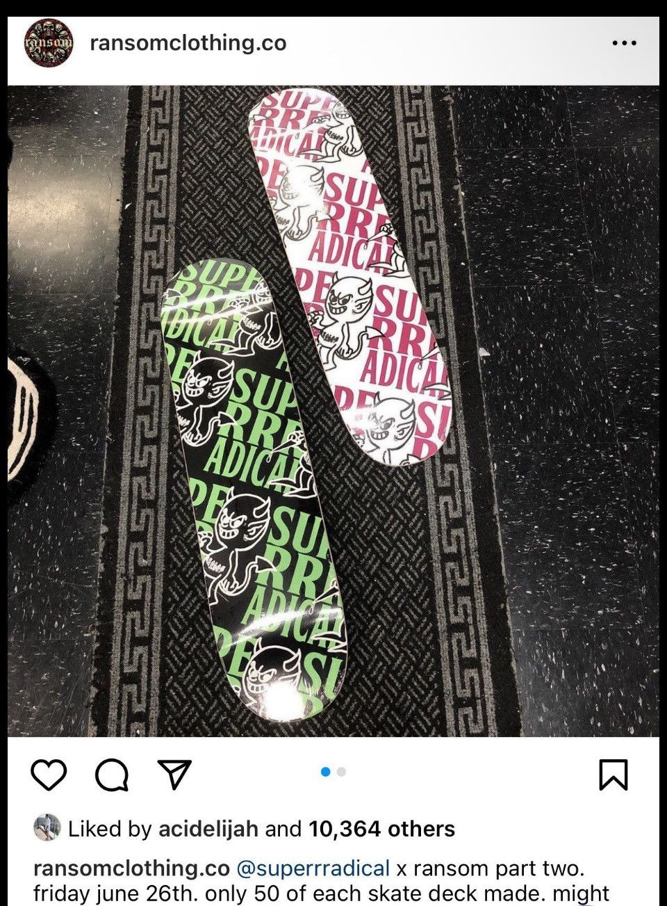 Superrradical RARE RANSOM SKATE DECK BUNDLE Size ONE SIZE - 2 Thumbnail
