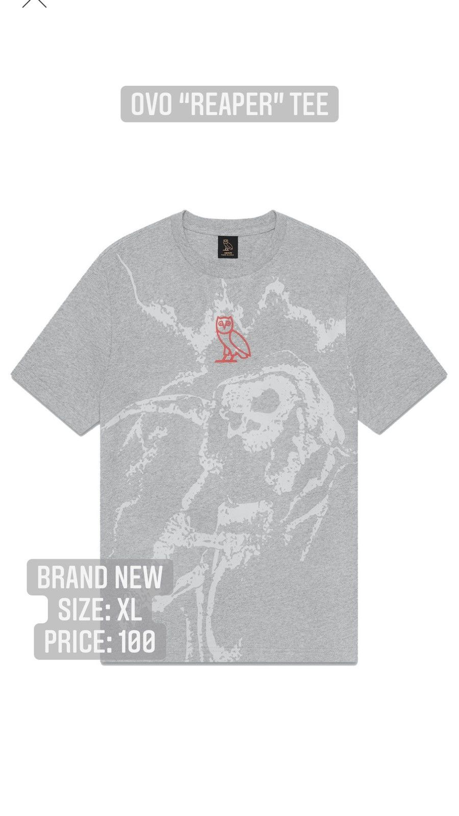 October's Very Own OVO Reaper Tee Size XL Size US XL / EU 56 / 4 - 4 Thumbnail