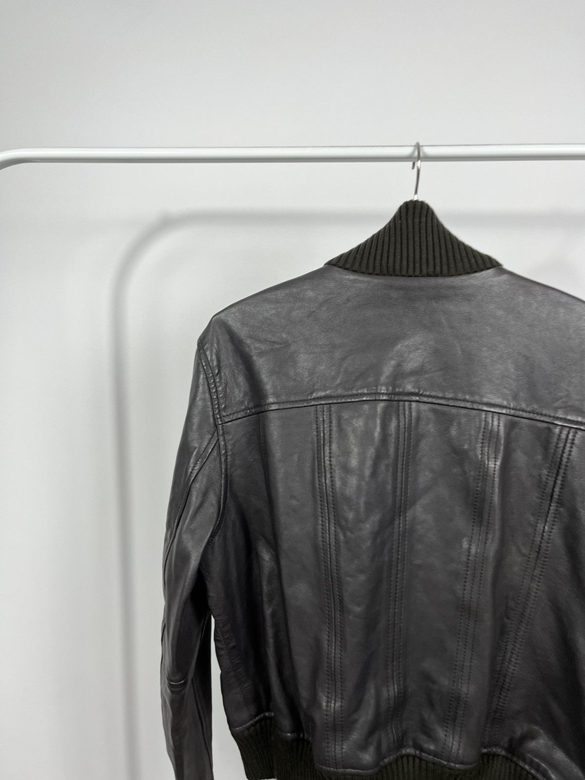Superdry Superdry Studios Lamb Leather Bomber Jacket Rib Biker EU42 Size M / US 6-8 / IT 42-44 - 13 Thumbnail