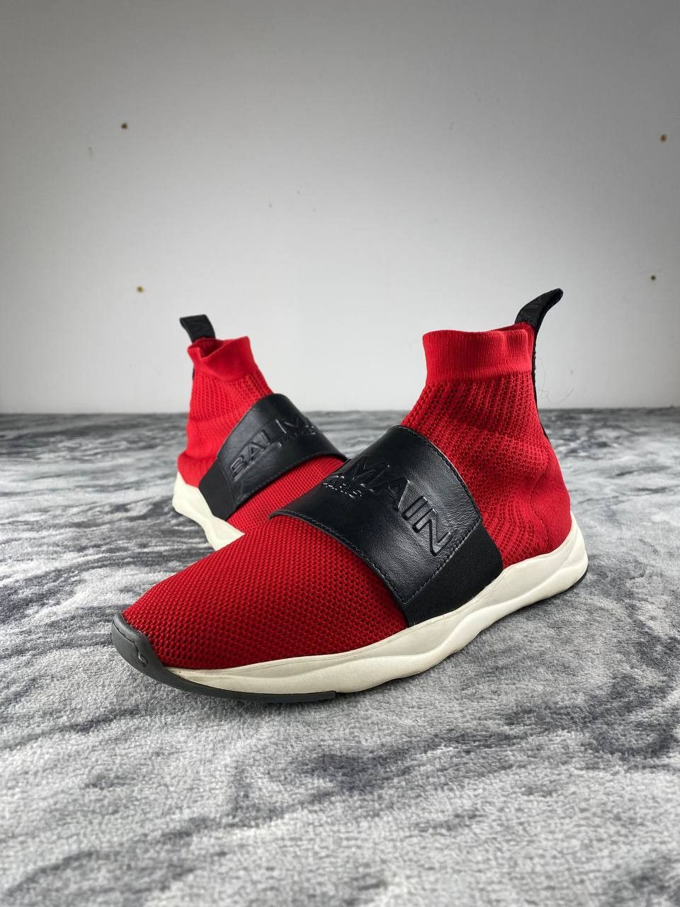 Balmain Balmain Cameron Runner High-Top Sneakers Men Size 9 Red Size US 9 / EU 42 - 1 Thumbnail