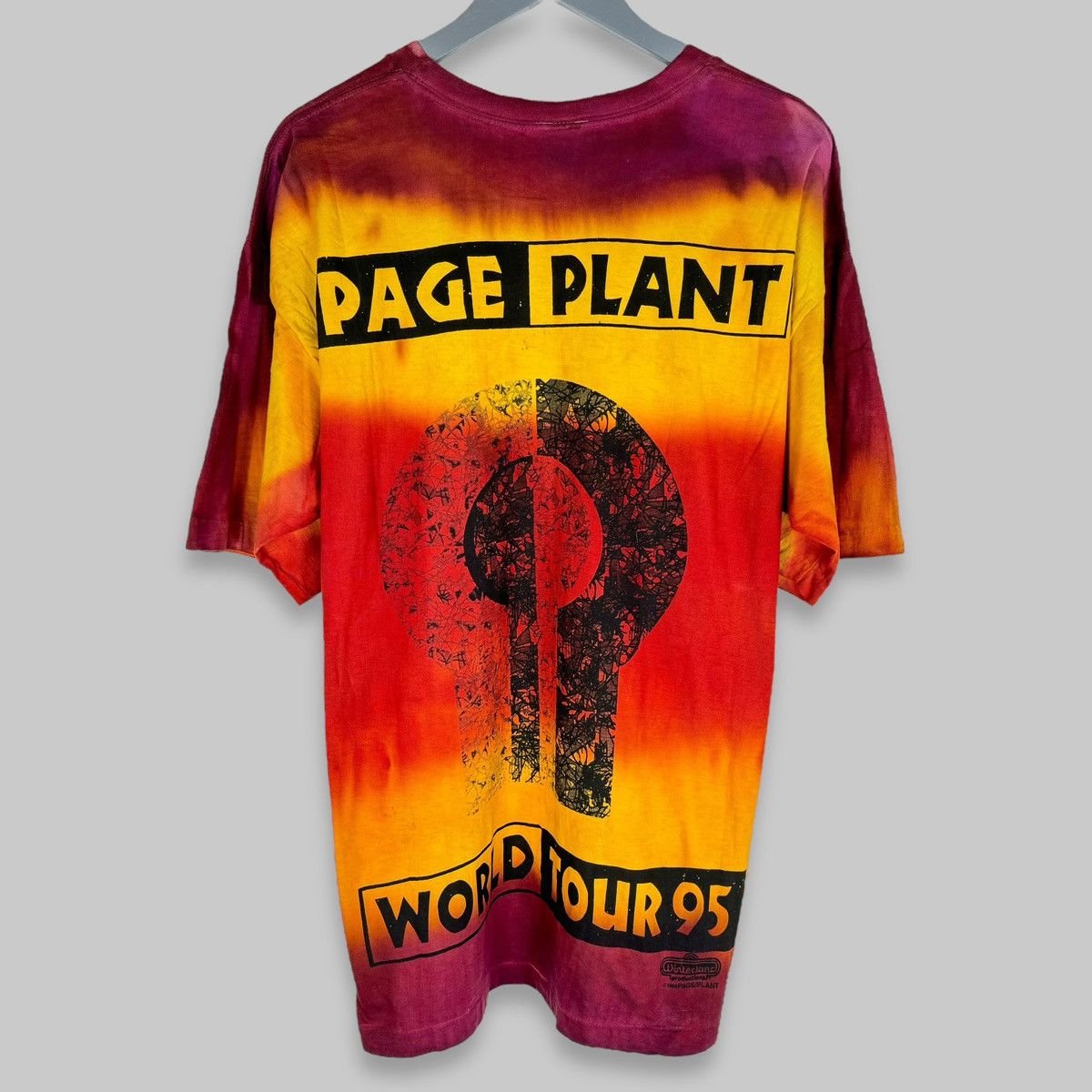 Band Tees Vintage 1995 Jimmy Page Robert Plant Tie Dye Tour T Shirt Size US XL / EU 56 / 4 - 2 Thumbnail