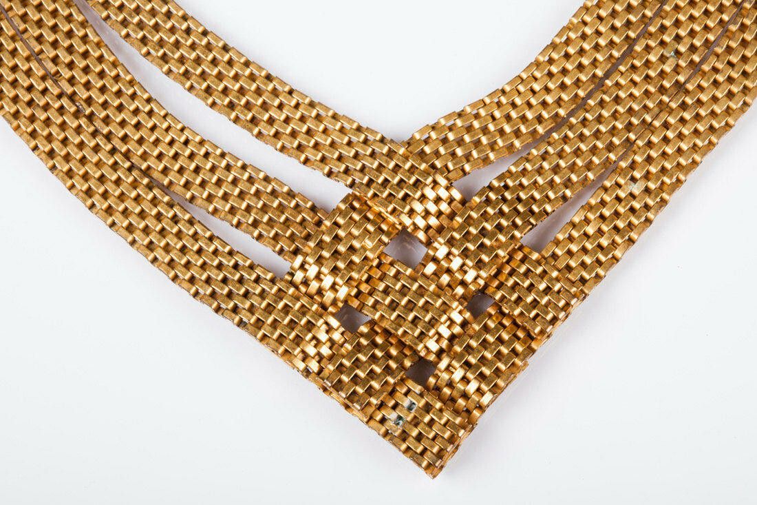 Designer Woven Brass Mesh Necklace and Bracelet Set Size ONE SIZE - 4 Thumbnail