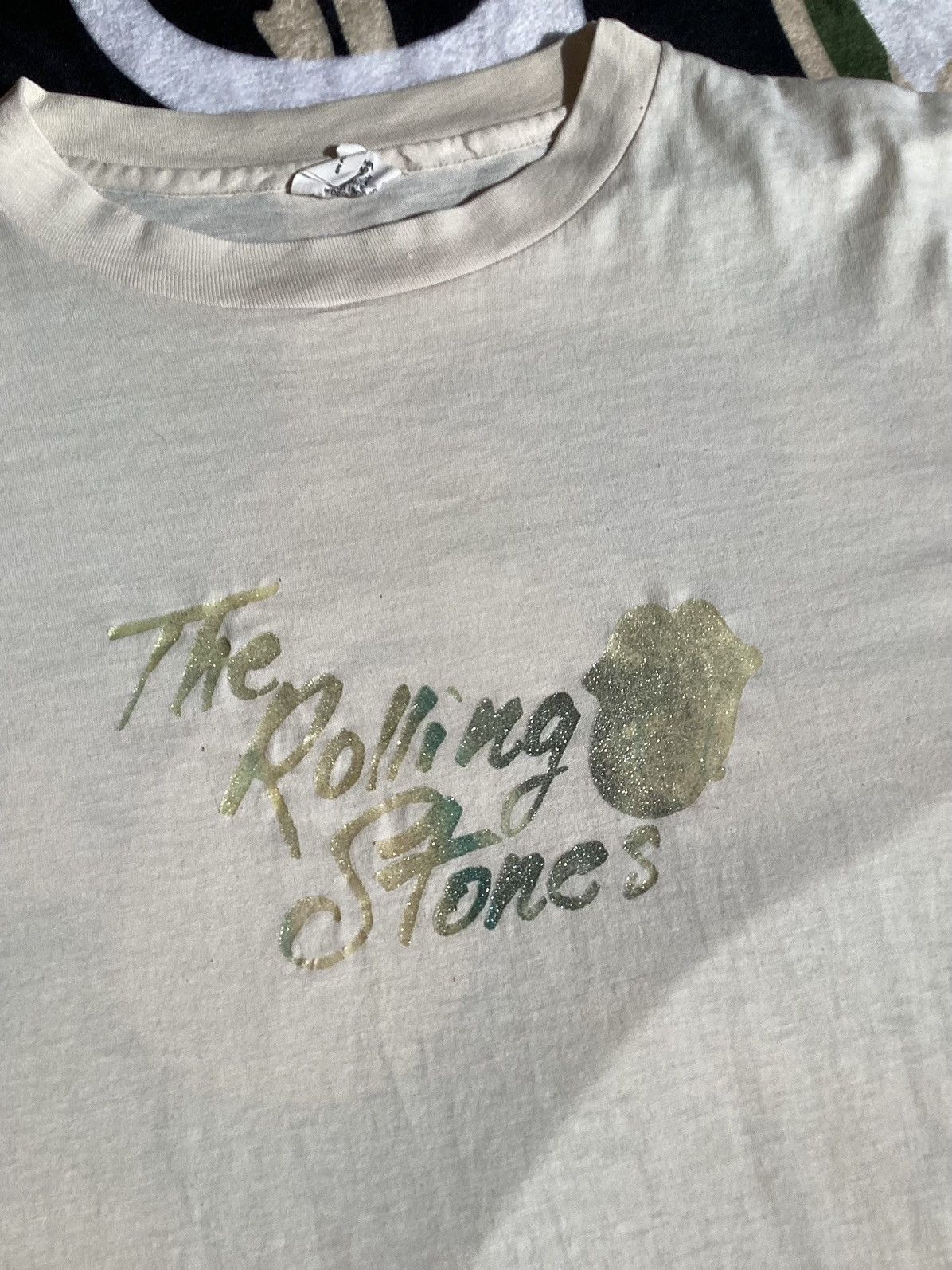 Band Tees × Hanes × Rap Tees 1980s Rolling stones iron on glitter graphic band T-shirt Size US XL / EU 56 / 4 - 2 Thumbnail