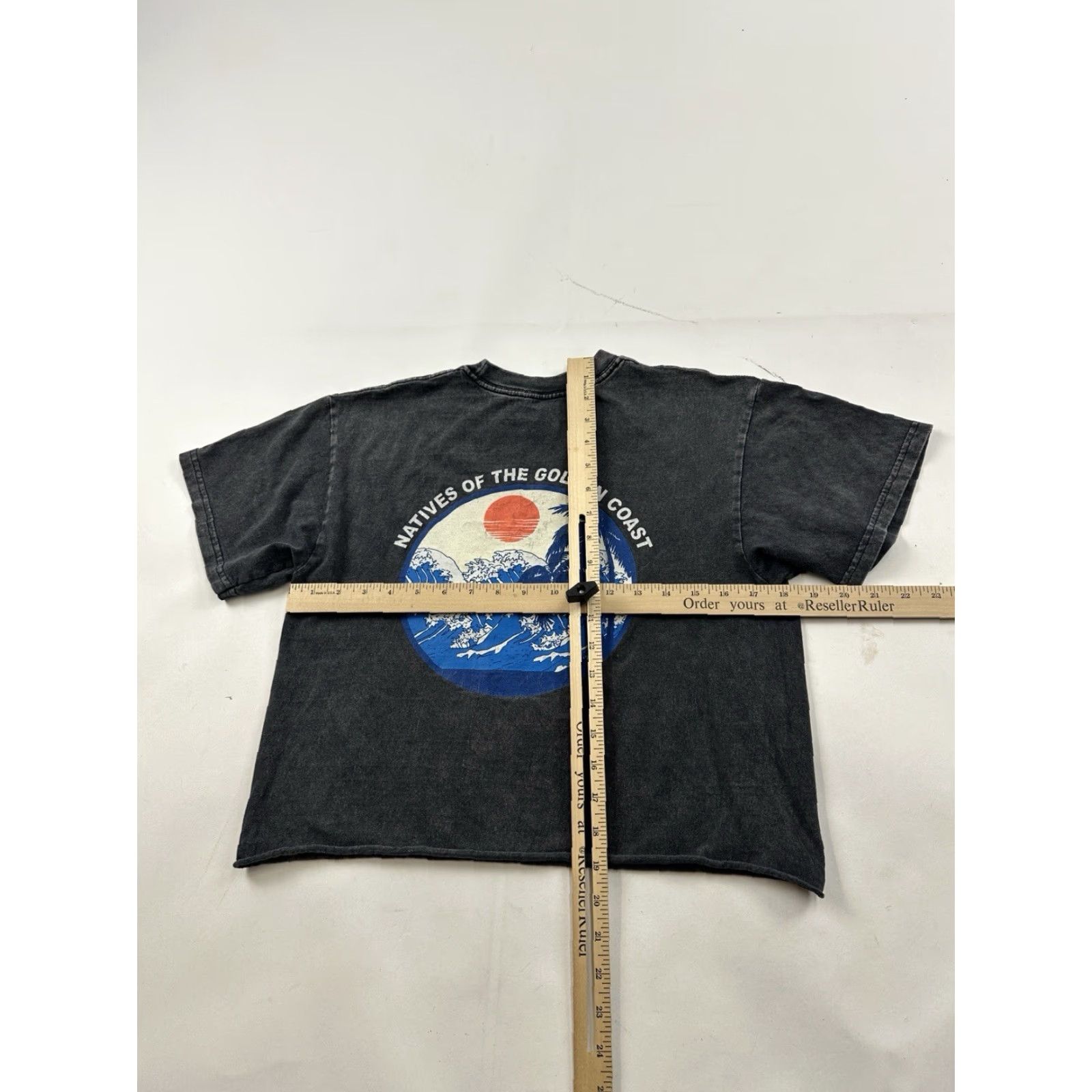 Vintage J. Galt Shirt Womens One Size Faded Black Gray Short Sleeve Cropped Golden Coast Size ONE SIZE - 6 Thumbnail