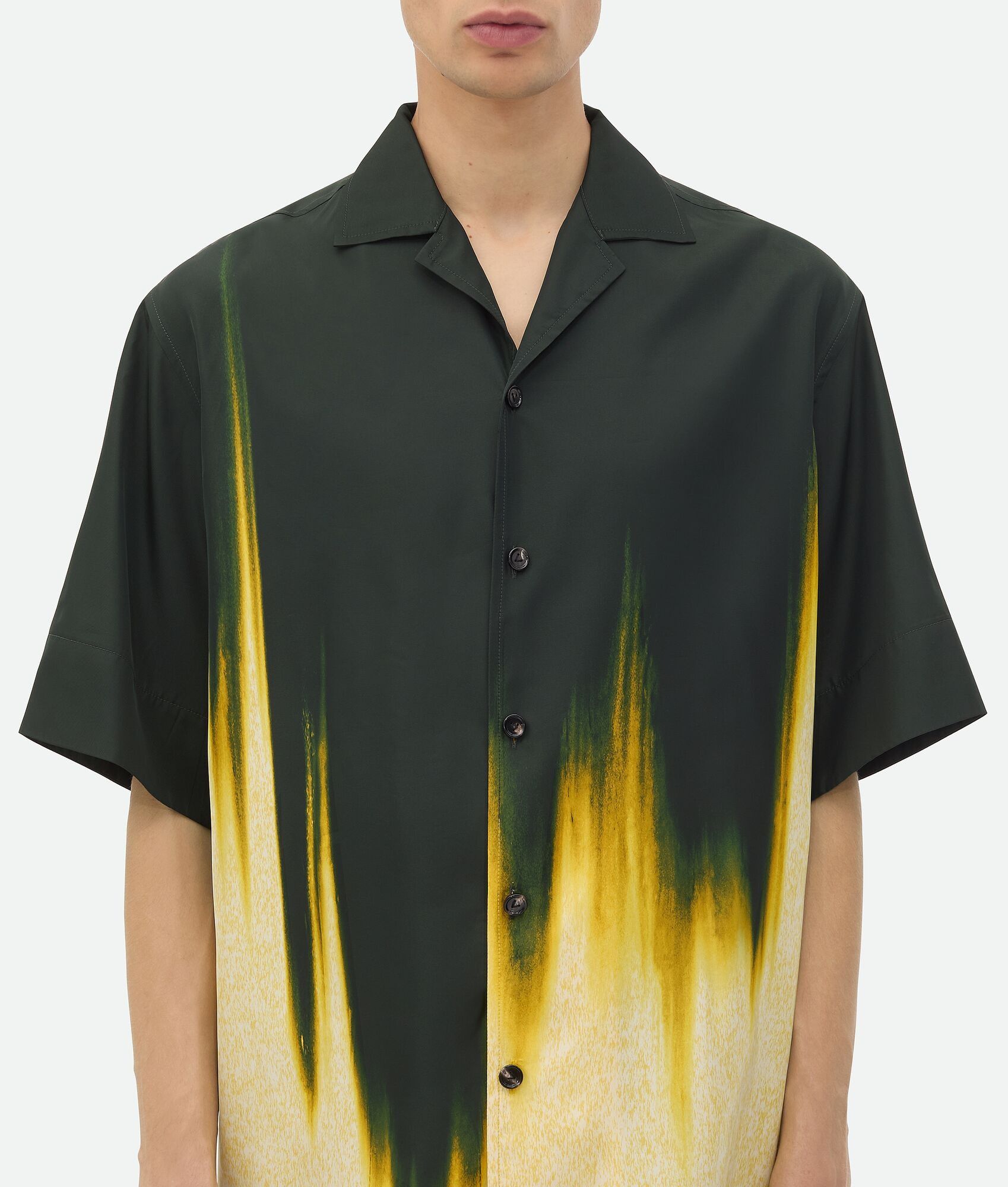 Bottega Veneta o1bcso1str0226 Viscose Degrade Petal Print Shirt in Camping Size US XL / EU 56 / 4 - 3 Thumbnail