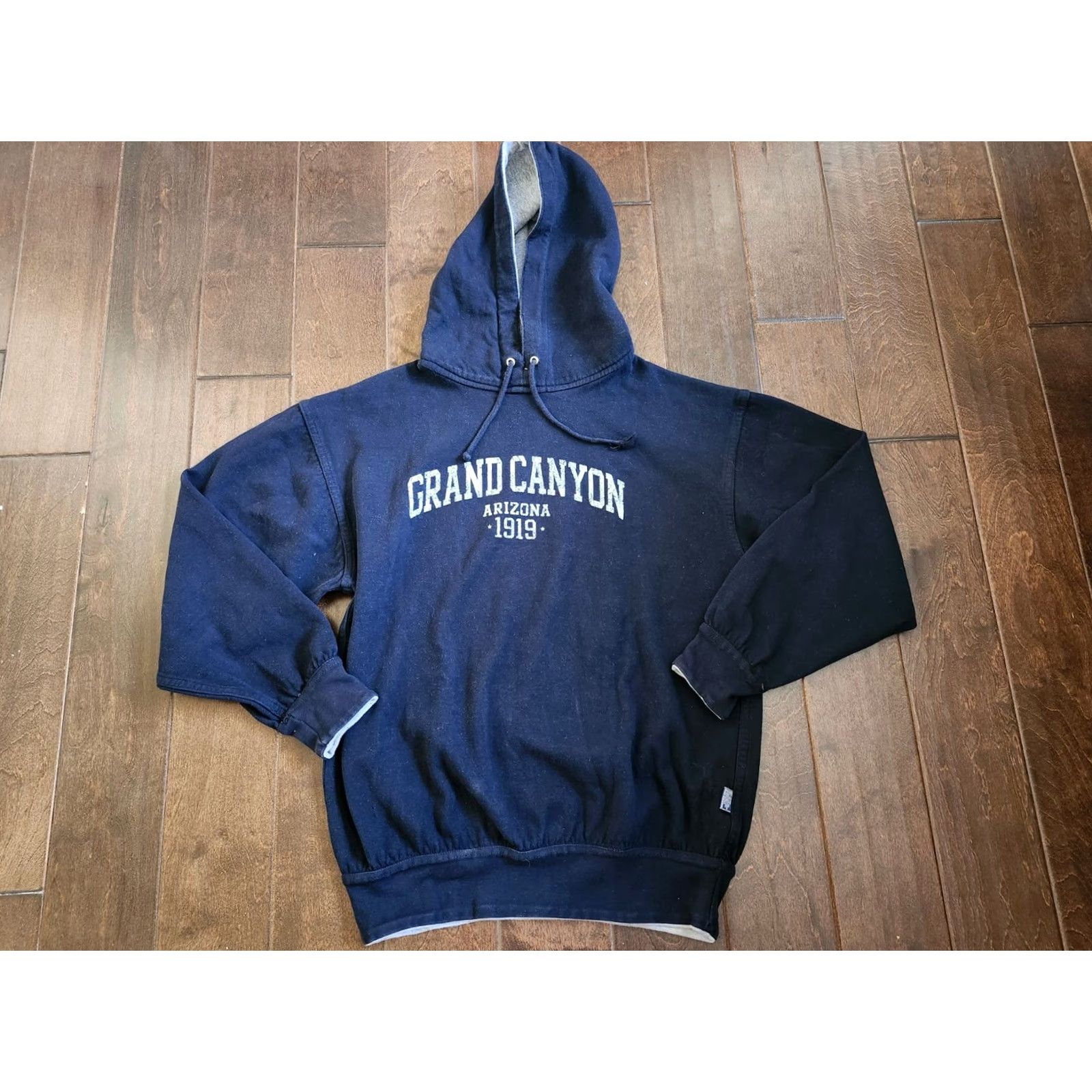 Vintage MV Sport Grand Canyon Arizona 1919 Reversible Hoodie Men L Pullover Blue Long Sleeve Cotton Polyester Size US M / EU 48-50 / 2 - 2 Thumbnail