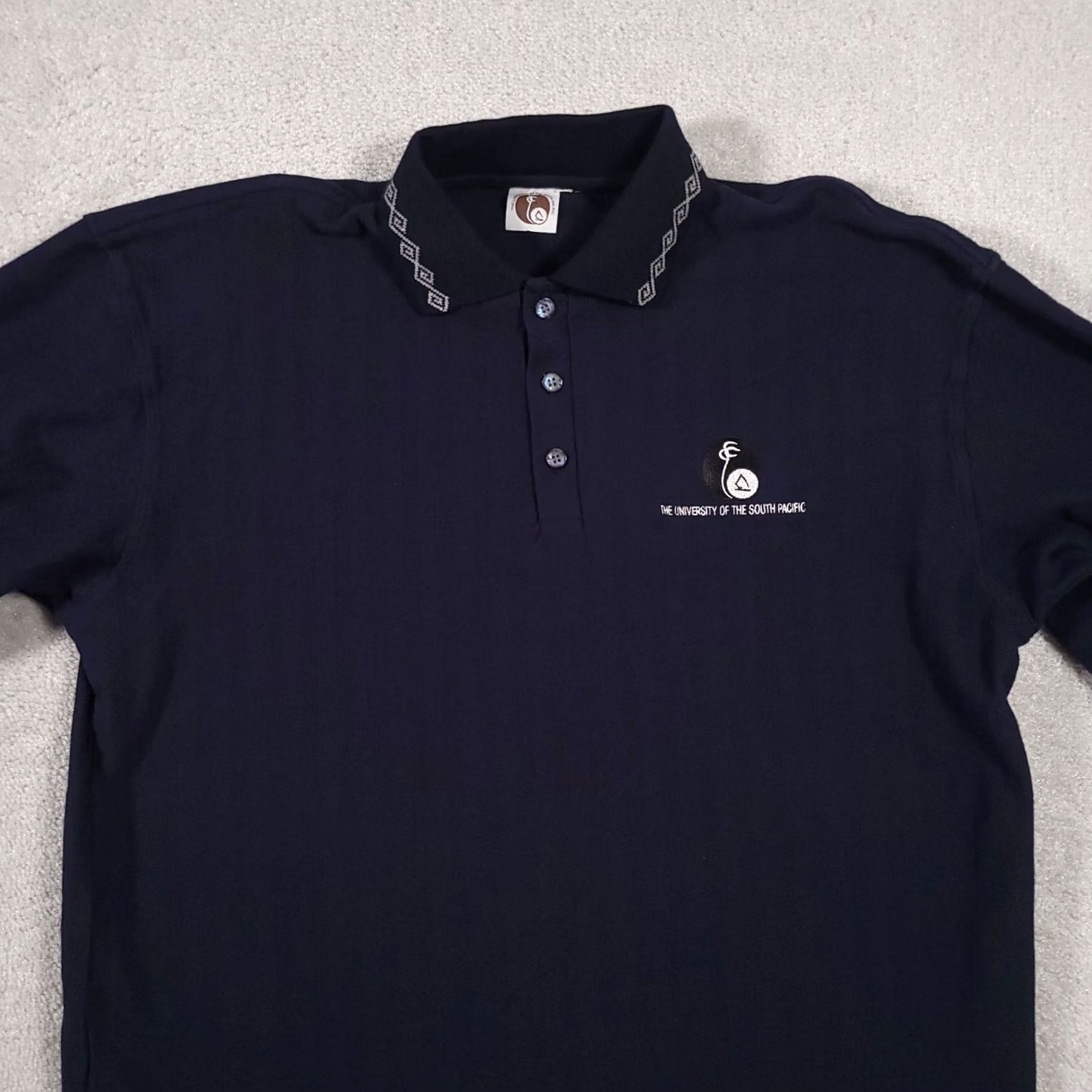 Vintage South Pacific USP University Polo Shirt Adult 3XL Blue Short Sleeve Research Polo Mens 90s Island VINTAGE Size US XXL / EU 58 / 5 - 3 Thumbnail