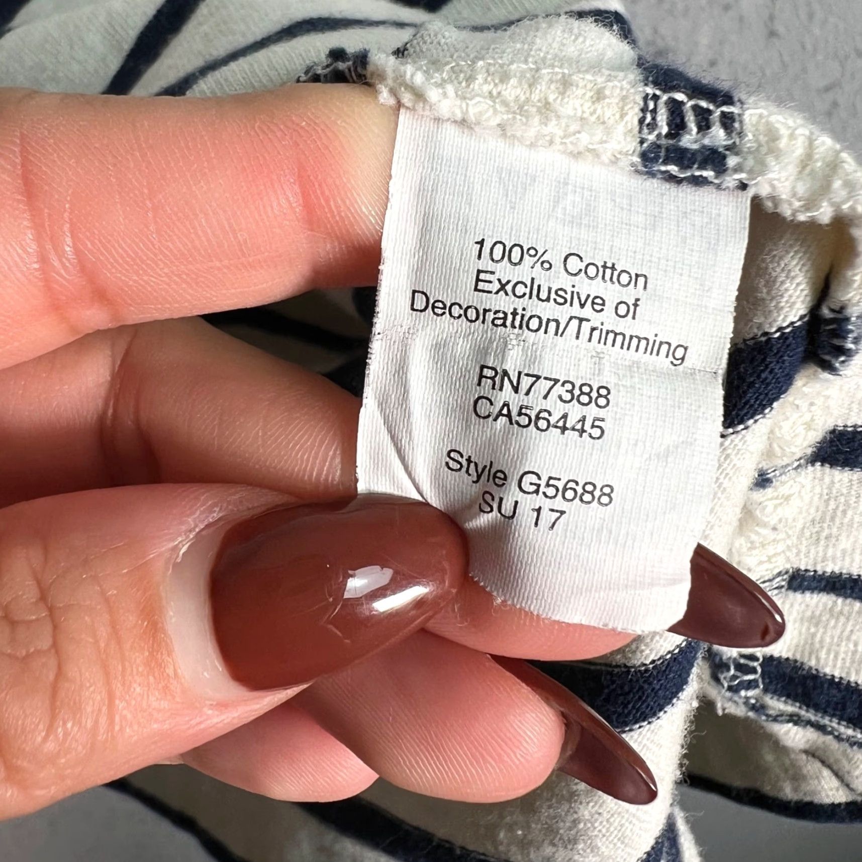 Madewell Madewell T-Shirt Large Blue Striped Embroidered Cotton Short Sleeve Staycation Womens Size L / US 10 / IT 46 - 4 Thumbnail