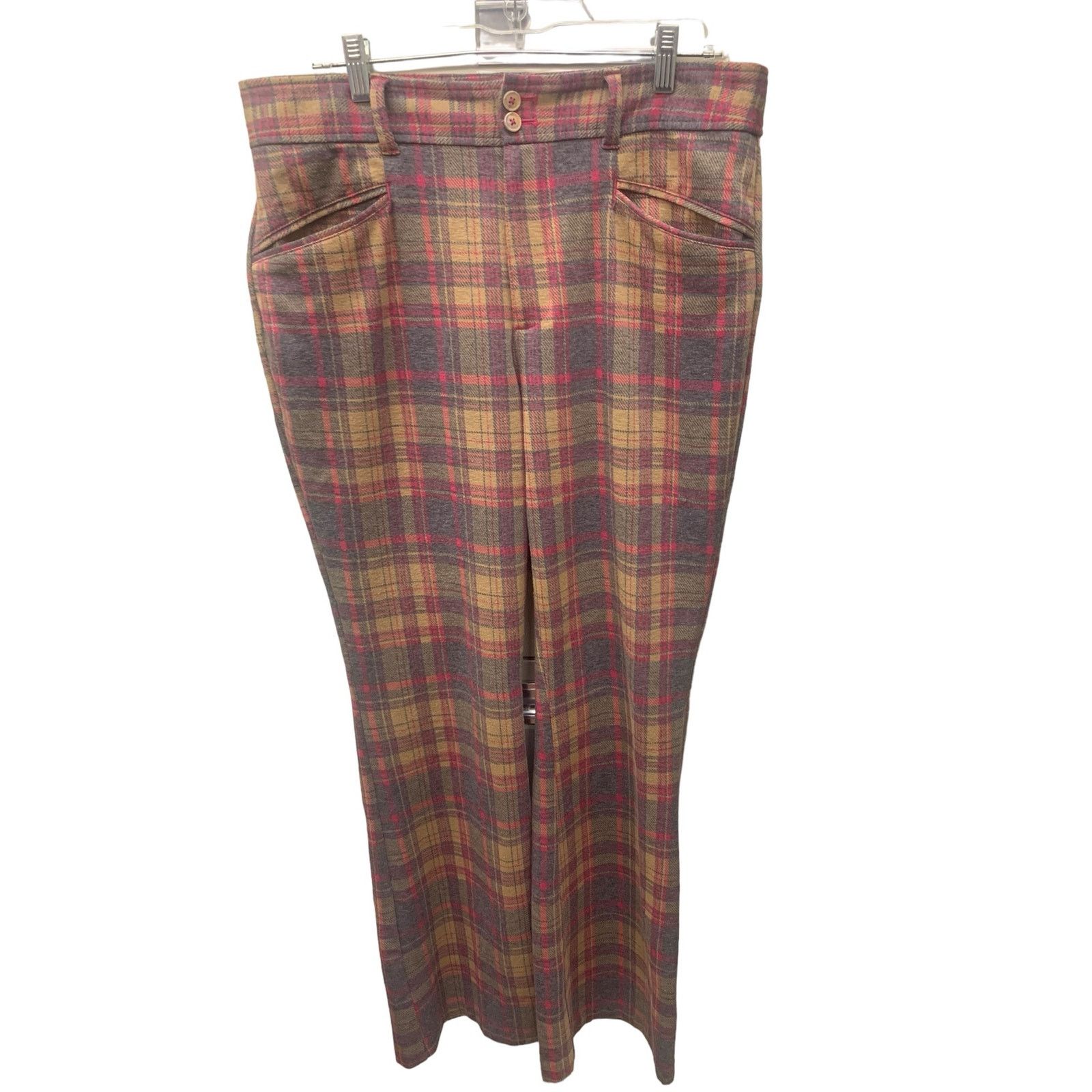 Anthropologie Anthropologie The Essential Trouser Rose Plaid Size 12 Size 34" / US 12 / IT 48 - 2 Thumbnail