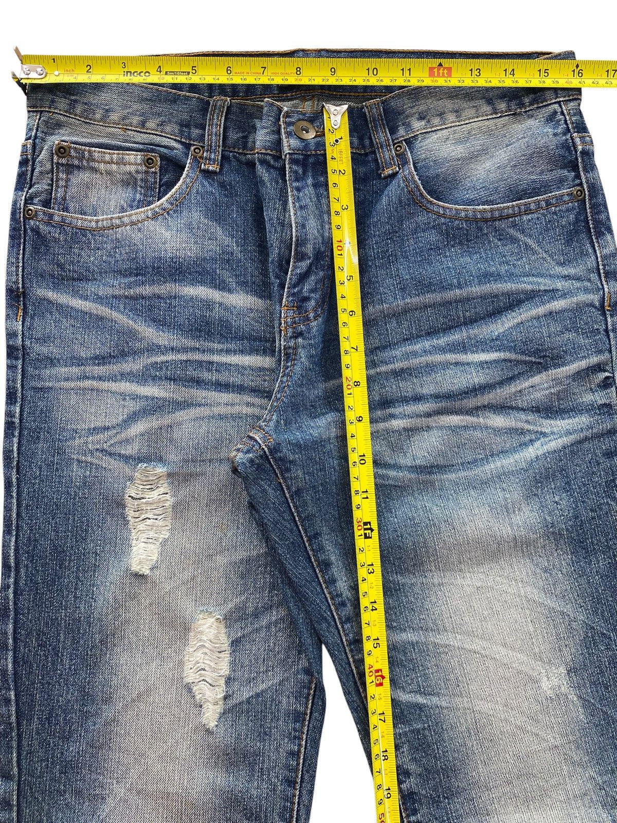 Japanese Brand Indecent Faded Wash Whiskered Style Boot Cut Jeans Size US 32 / EU 48 - 6 Thumbnail