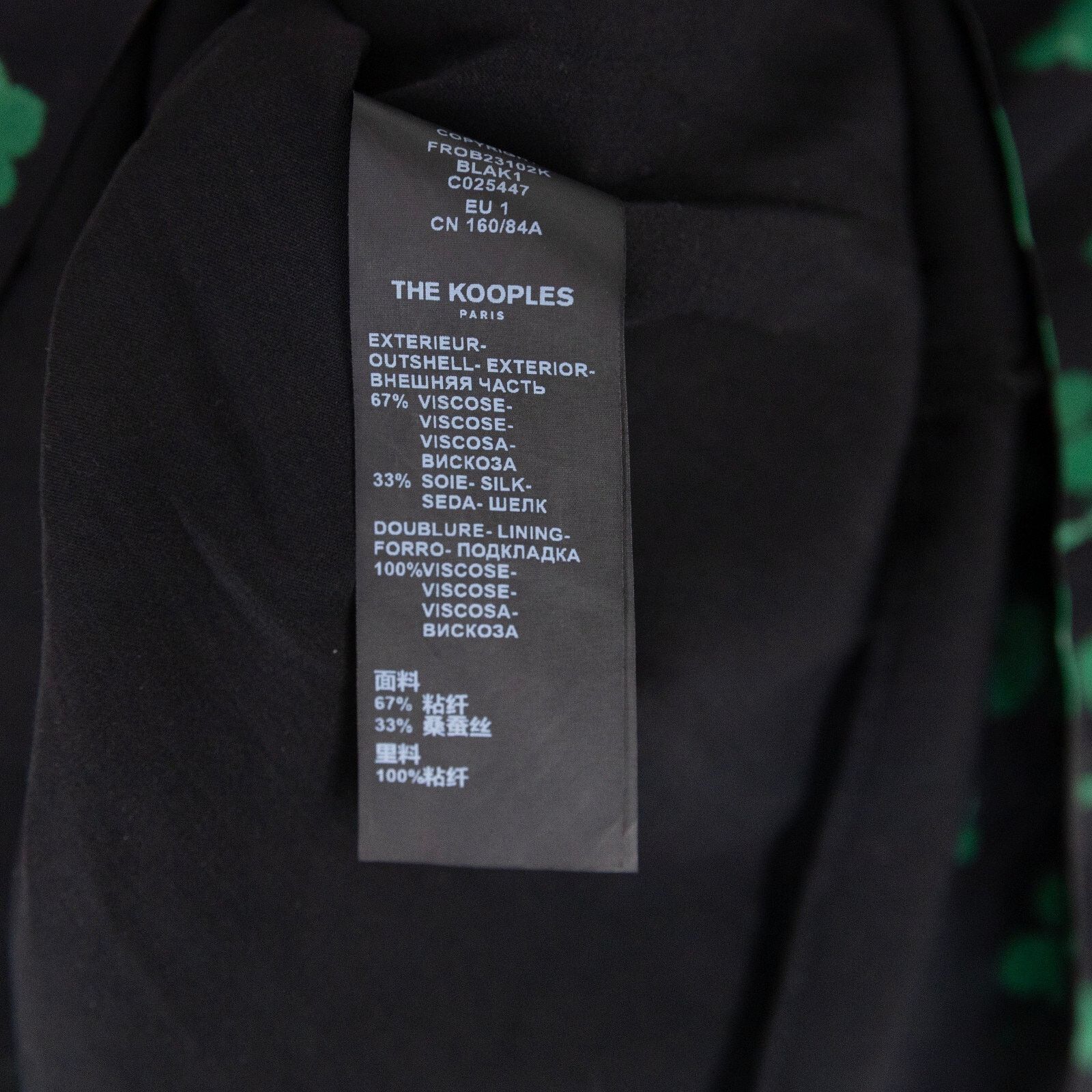 The Kooples The Kooples Naive Flowers Print Dress Black Green Size 1/S Size S / US 4 / IT 40 - 6 Thumbnail