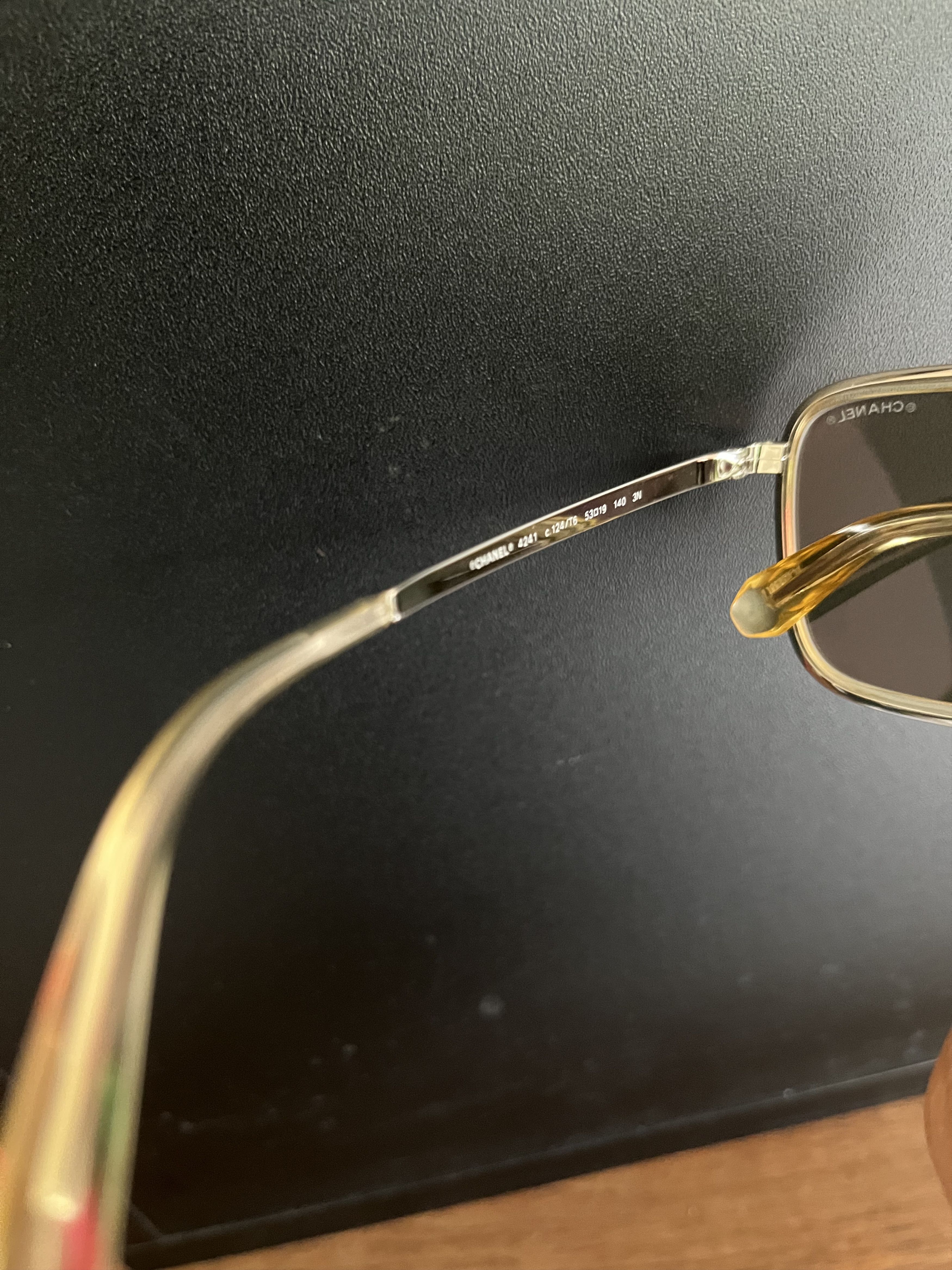Chanel Chanel Metal Pilot Sunglasses 4241 Gold Size ONE SIZE - 9 Thumbnail