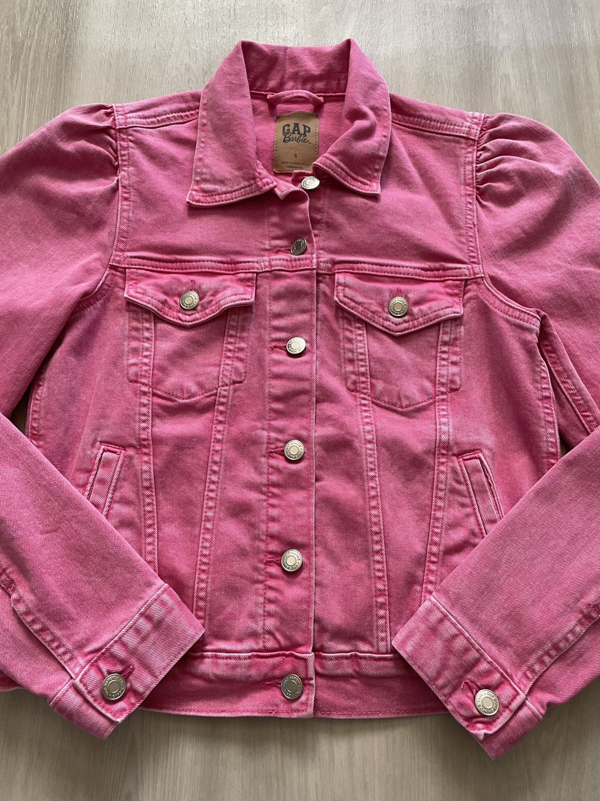 Gap GAP X BARBIE Adult Pink Puff Sleeve Icon Denim Jacket - S Size S / US 4 / IT 40 - 5 Thumbnail