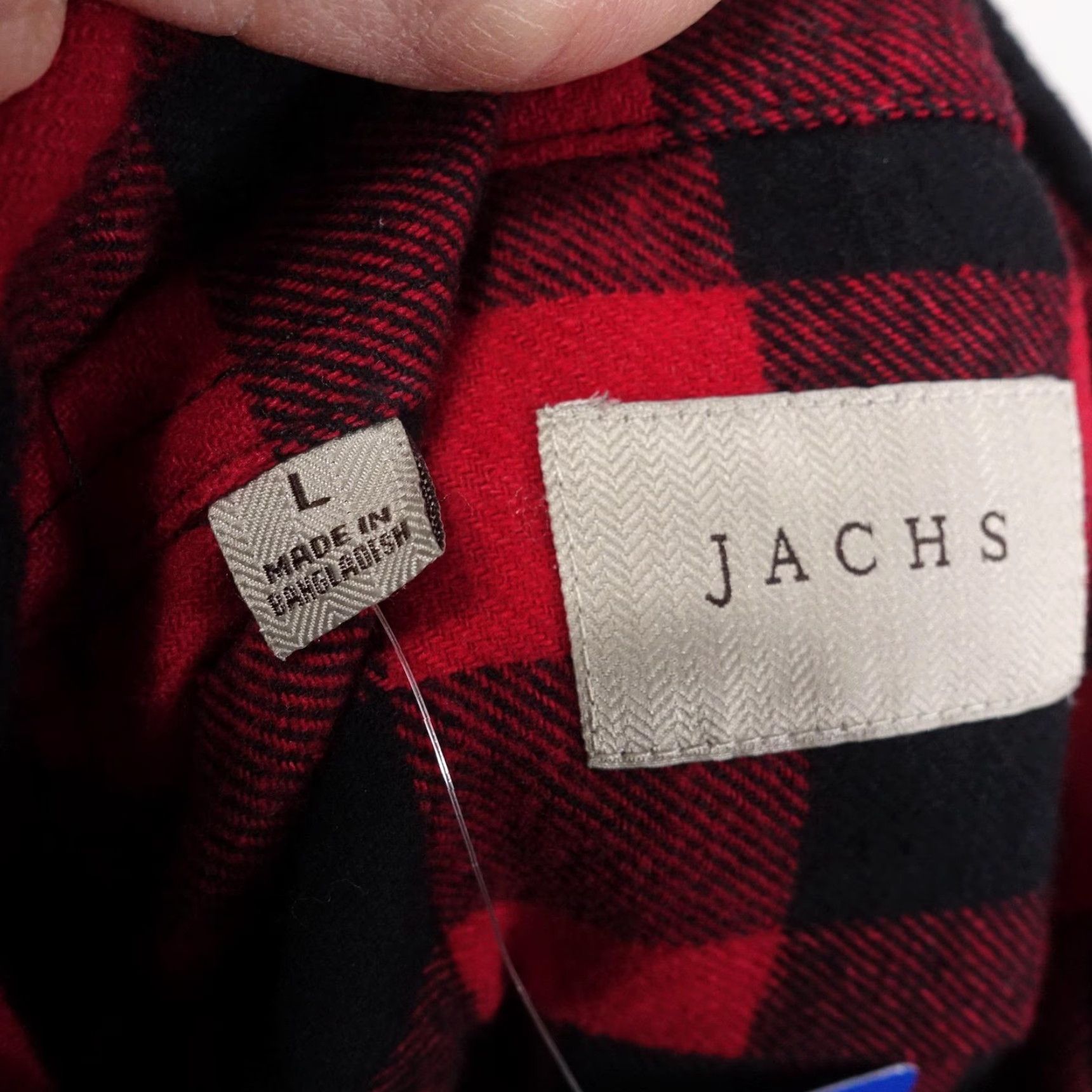 Lumberjack JACHS Shirt Mens L Red Buffalo Check Button-Up Flannel Cotton with Pockets Size US L / EU 52-54 / 3 - 7 Thumbnail