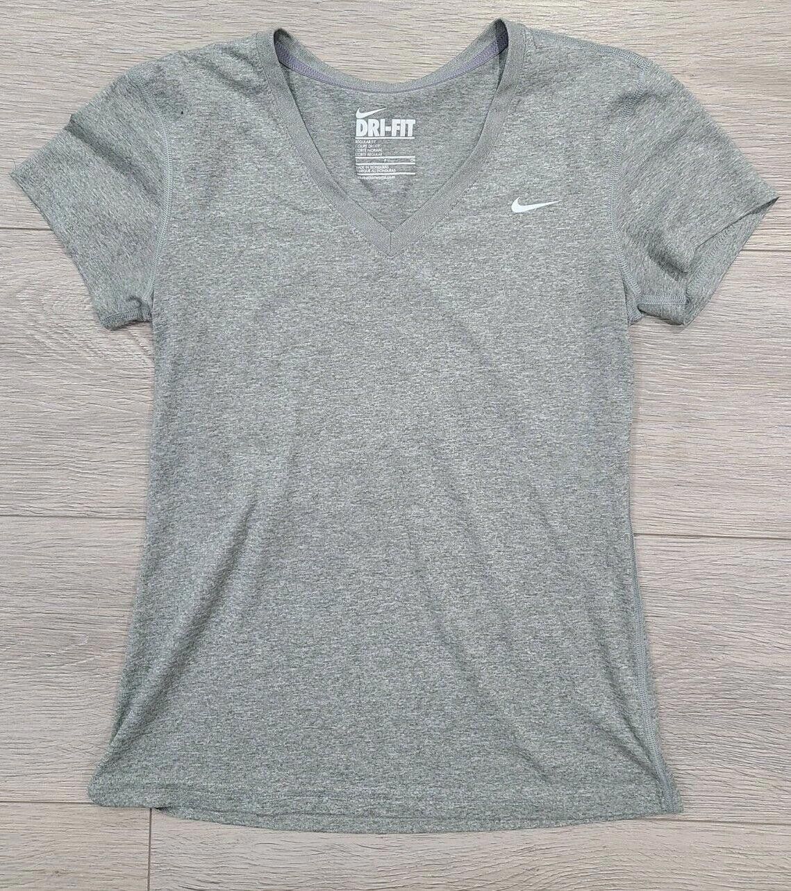 Nike Nike Dri Fit V Neck Shirt Small Grey stretch Size S / US 4 / IT 40 - 1 Thumbnail