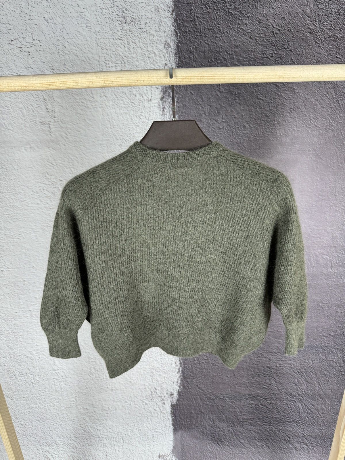 Brunello Cucinelli Brunello Cucinelli mohair wool khaki cropped sweater Size S / US 4 / IT 40 - 13 Thumbnail