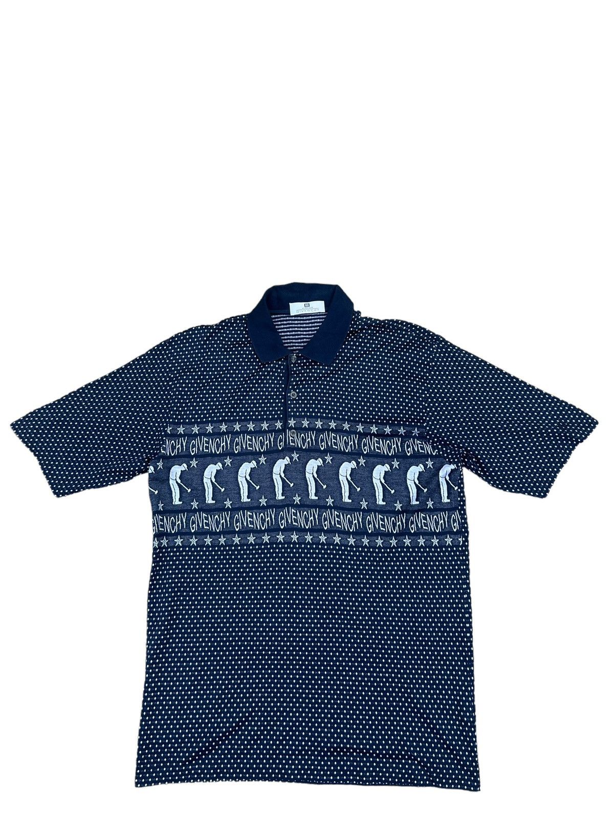 Vintage Vintage Givenchy Italy Polka Dot Golfer Polo Shirt Size US M / EU 48-50 / 2 - 1 Thumbnail