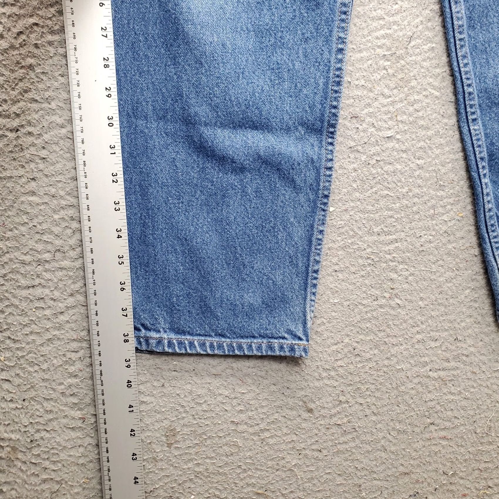 Vintage L.L. Bean Mens Jeans 38x29 Blue Denim Straight Classic Fit Stonewash 5-Pocket Zip Button Size US 38 / EU 54 - 3 Thumbnail