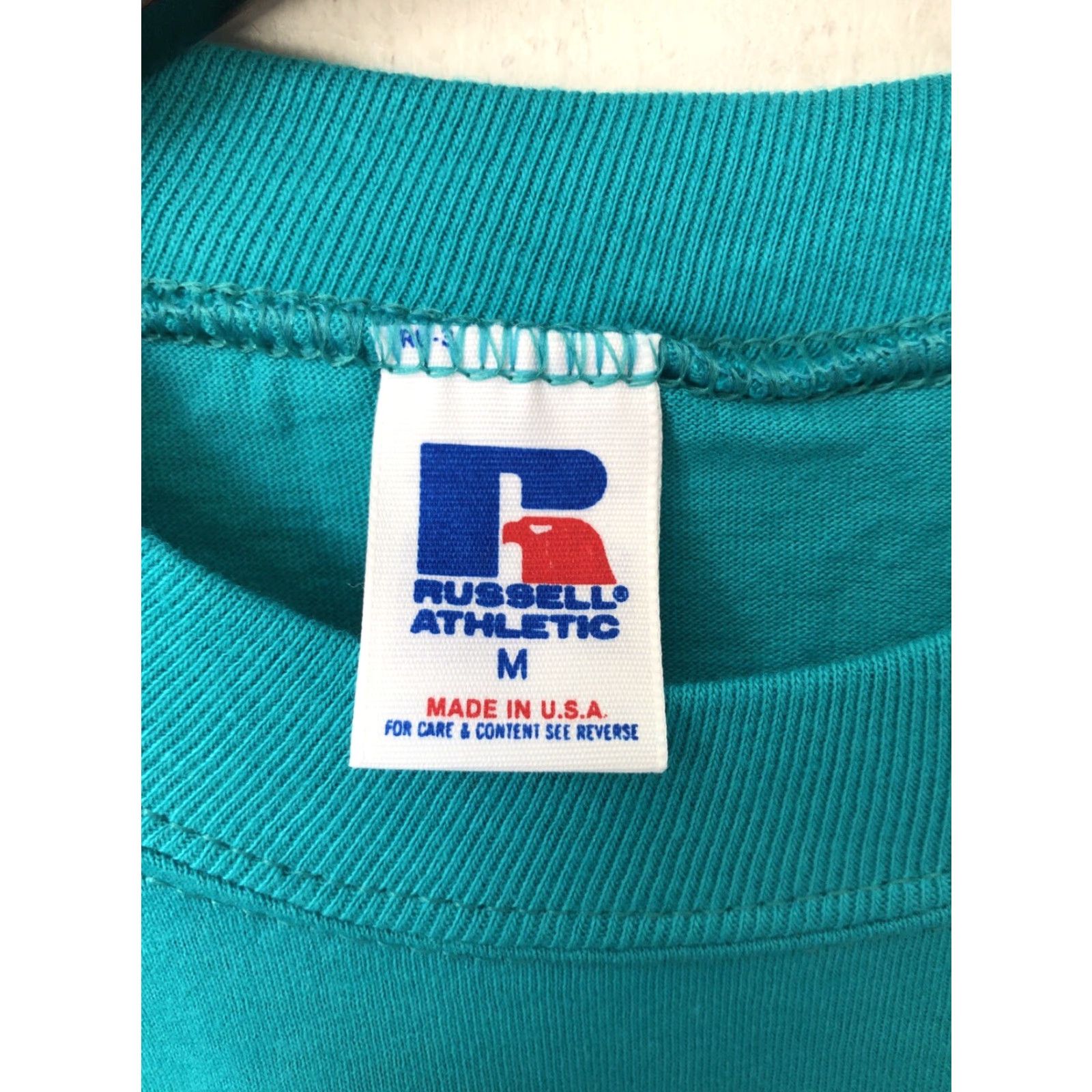 Russell Athletic VINTAGE Russell Athletic Crewneck T-Shirt Mens M 90s Teal NWT Deadstock 1990s United States Cotton Short Sleeve Crew Neck Men Size US M / EU 48-50 / 2 - 4 Thumbnail