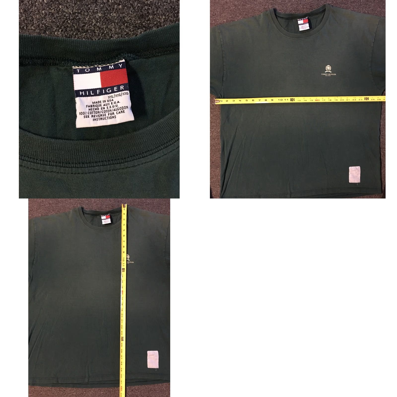 Tommy Hilfiger VINTAGE Tommy Hilfiger Shirt XXL Green 90s Crest Logo USA Grunge Hip Hop Classic Sports University Football Basketball 80s 90s Size US XXL / EU 58 / 5 - 8 Thumbnail