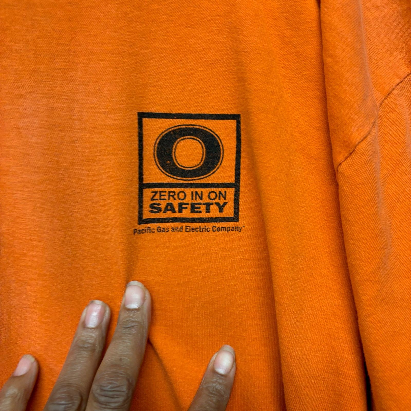 Gildan PG&E Shirt Long Sleeve Orange Utility XL Zero in on Safety Size US XL / EU 56 / 4 - 10 Thumbnail