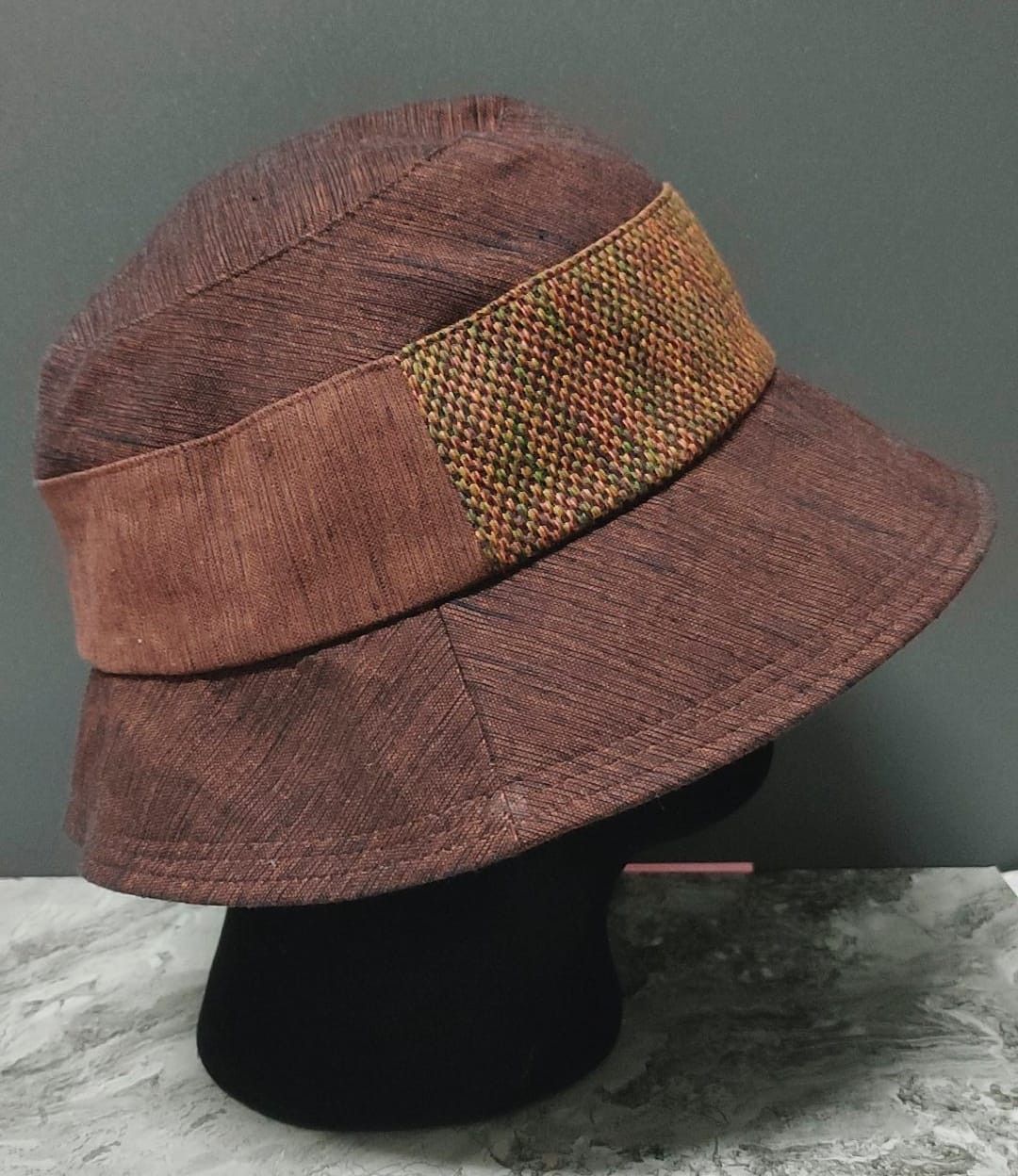 Japanese Brand Giemon Hat Kurume Kasuri Size ONE SIZE - 3 Thumbnail