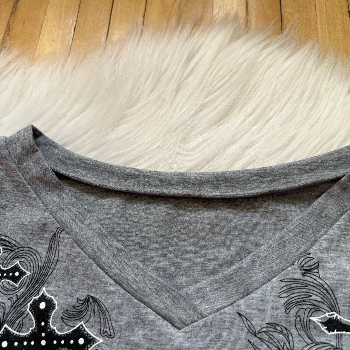 Hysteric Glamour 📌 Vintage Y2k Rare Cross Gothic V-Neck Long Sleeve 00’s Size L / US 10 / IT 46 - 6 Thumbnail