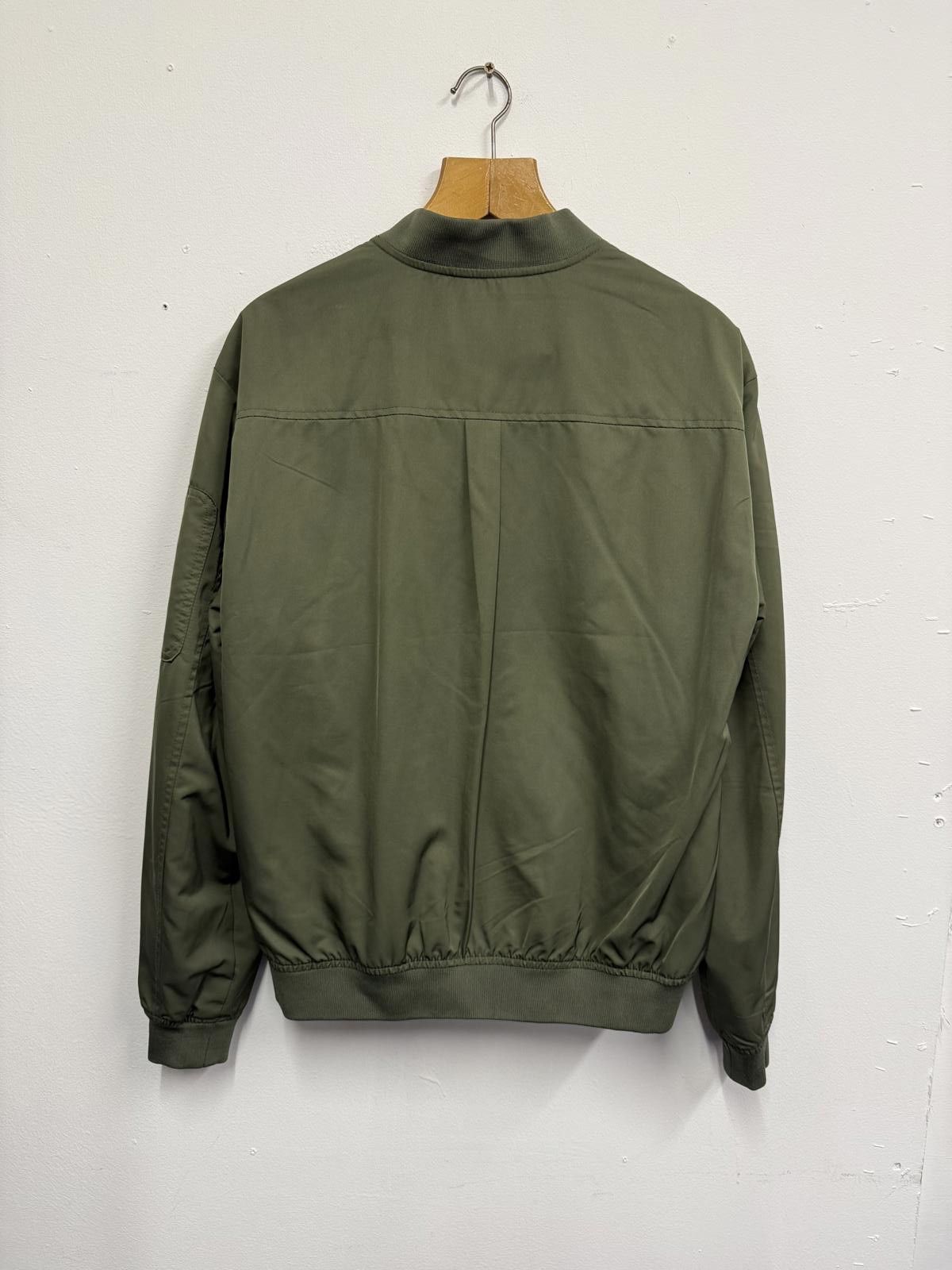 Pull & Bear Pull & Bear Men's Olive Green Bomber Jacket with Zip Pockets Size US M / EU 48-50 / 2 - 2 Thumbnail