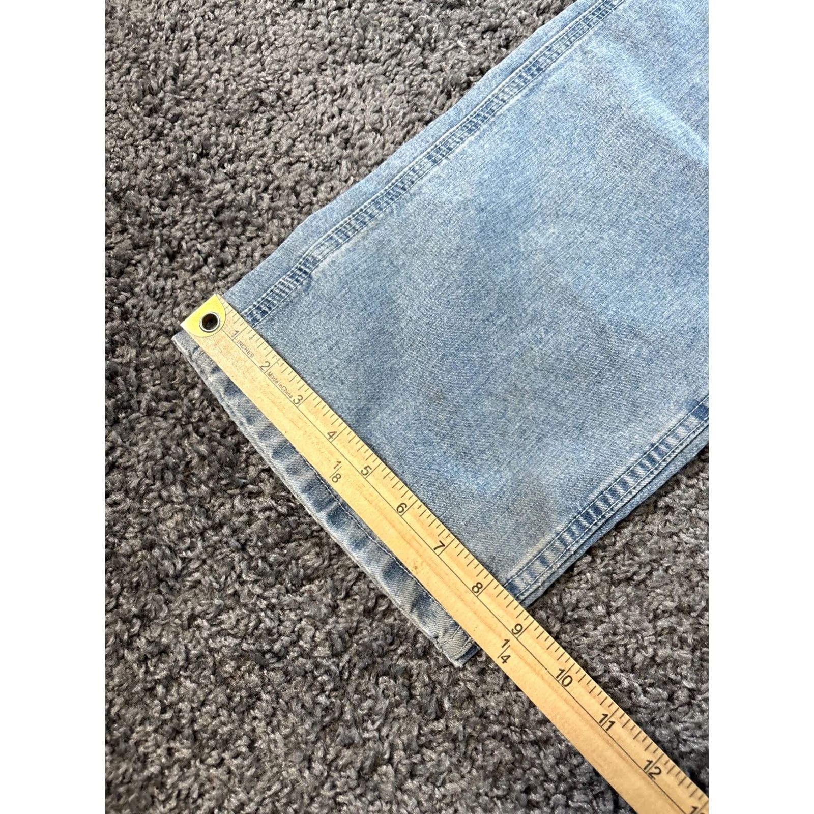 Lee VINTAGE Lee Jeans Men 33x31 Denim Blue Baggy Workwear Carpenter 5-Pocket Straight Inseam 31/32 USA Mens Size US 33 - 4 Thumbnail