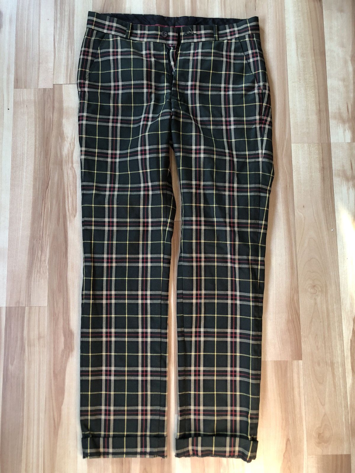 Vintage Relco London Forest Green Plaid Trousers Size US 30 / EU 46 - 1 Thumbnail
