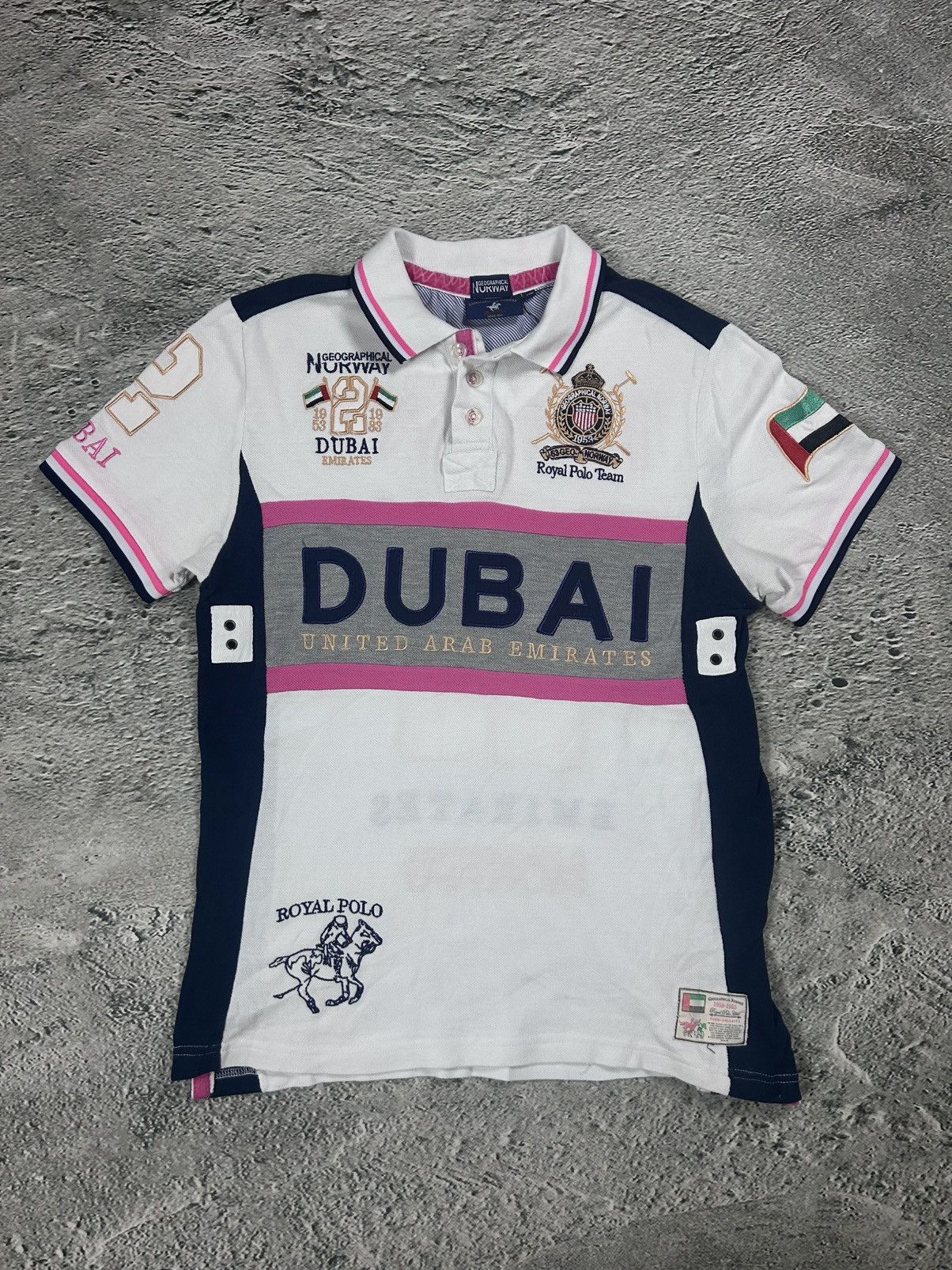 Chief Keef Polo Geografical Norway Dubai T-shirt White pink