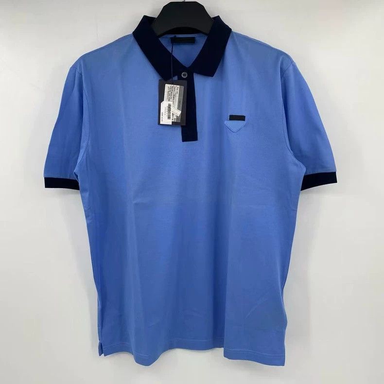 Prada Prada Triangle Logo Short Sleeve Polo - dmc Size US XL / EU 56 / 4 - 1 Thumbnail