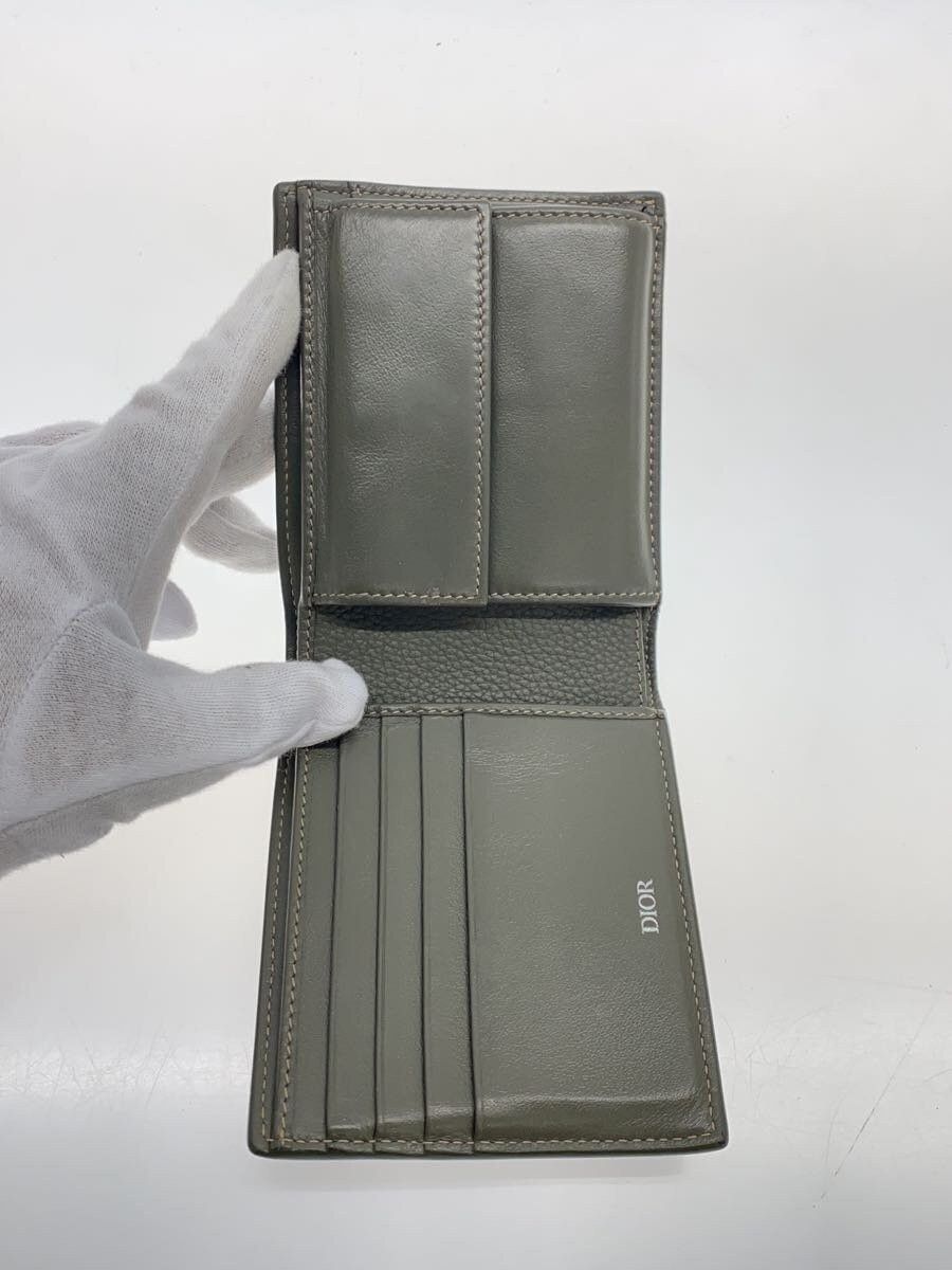 Dior Dior Leather Bi-Fold Wallet Khaki Size ONE SIZE - 4 Thumbnail