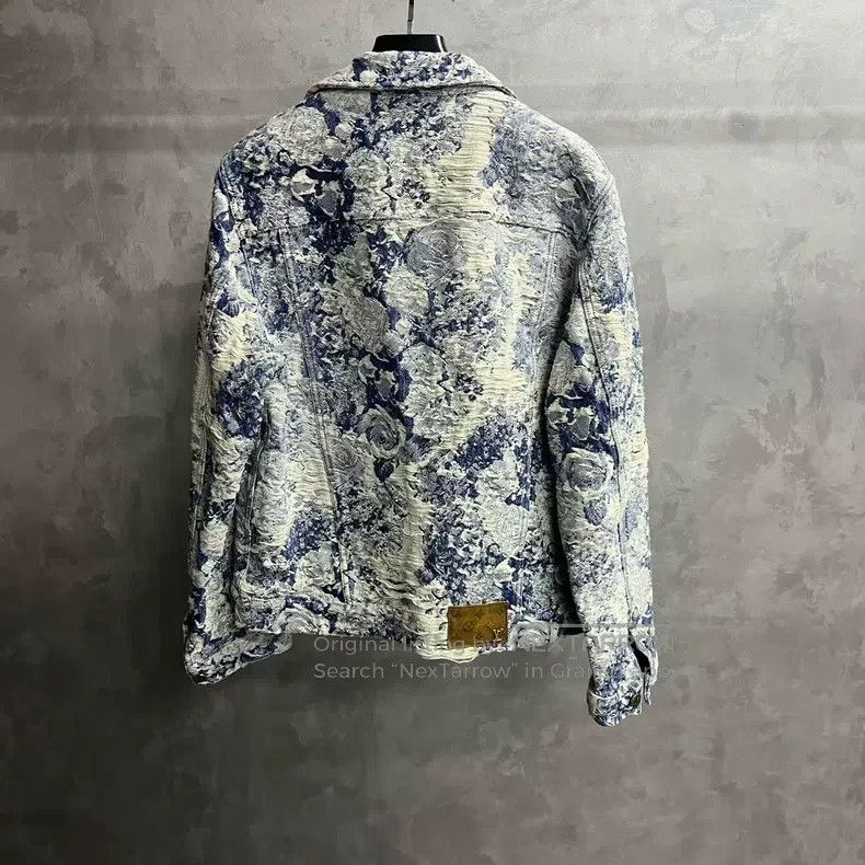 Louis Vuitton Louis Vuitton Blue plant flower full print long sleeve den Size US M / EU 48-50 / 2 - 6 Thumbnail