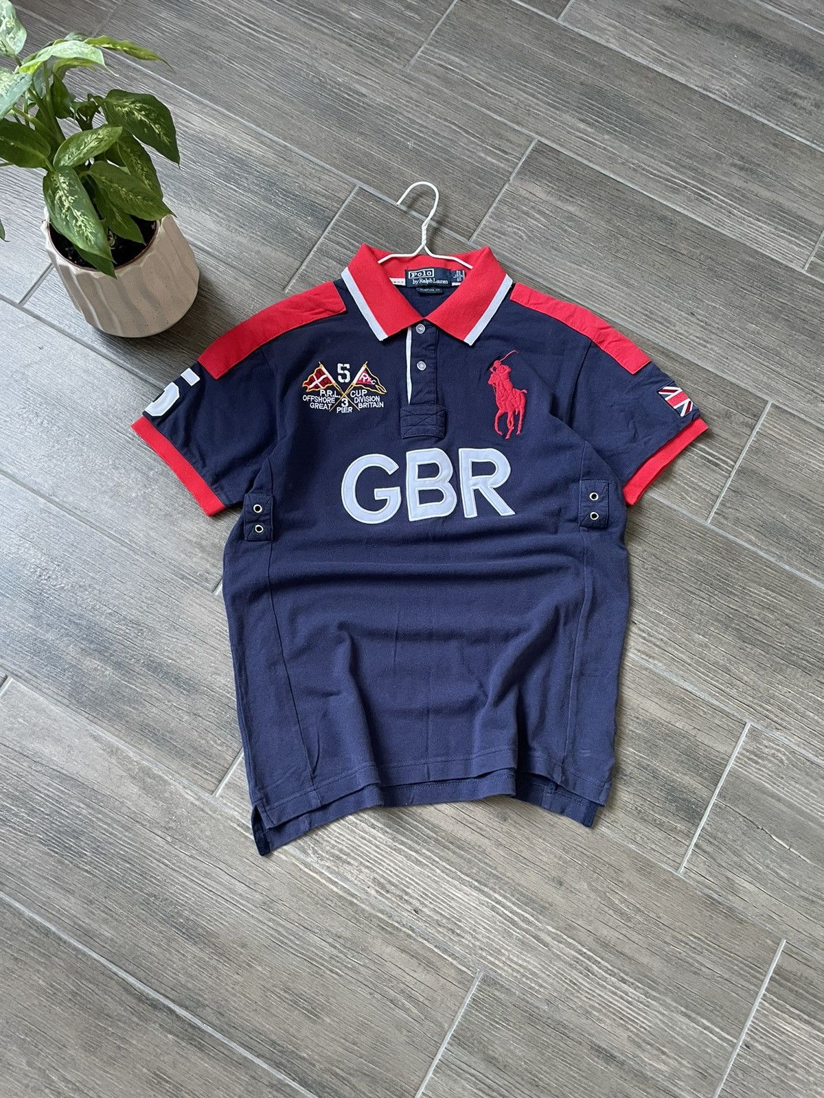 image of Polo Ralph Laurent Y2K Great Britain Polo in Blue, Men's (Size Medium)